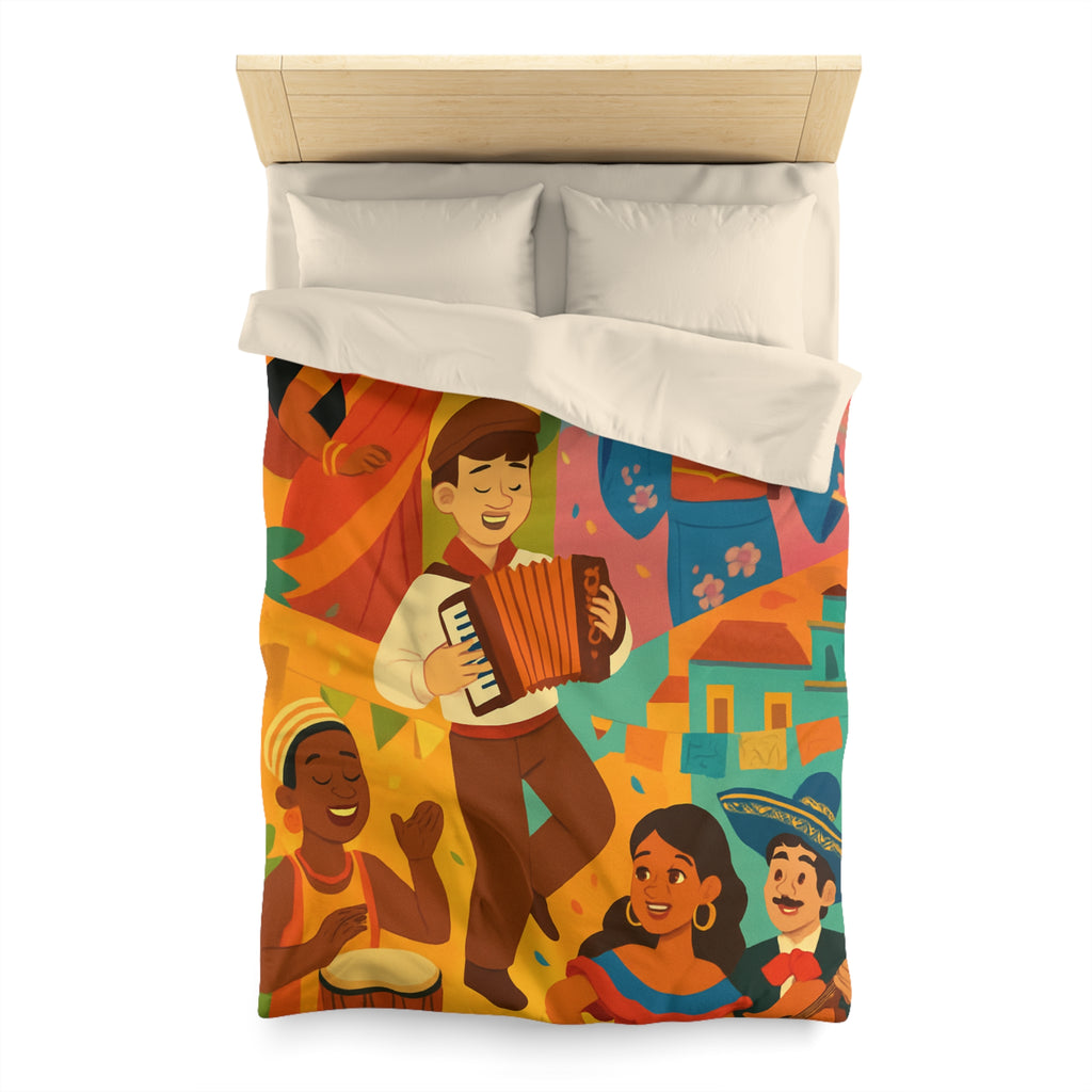 Housse de Couette Multiculturelle Vibrante avec Traditions et Musique du Monde Entier