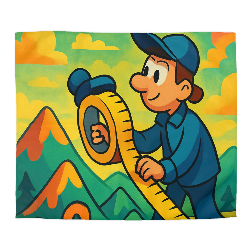 Housse de couette colorée pour enfants avec paysage ludique et motifs géométriques