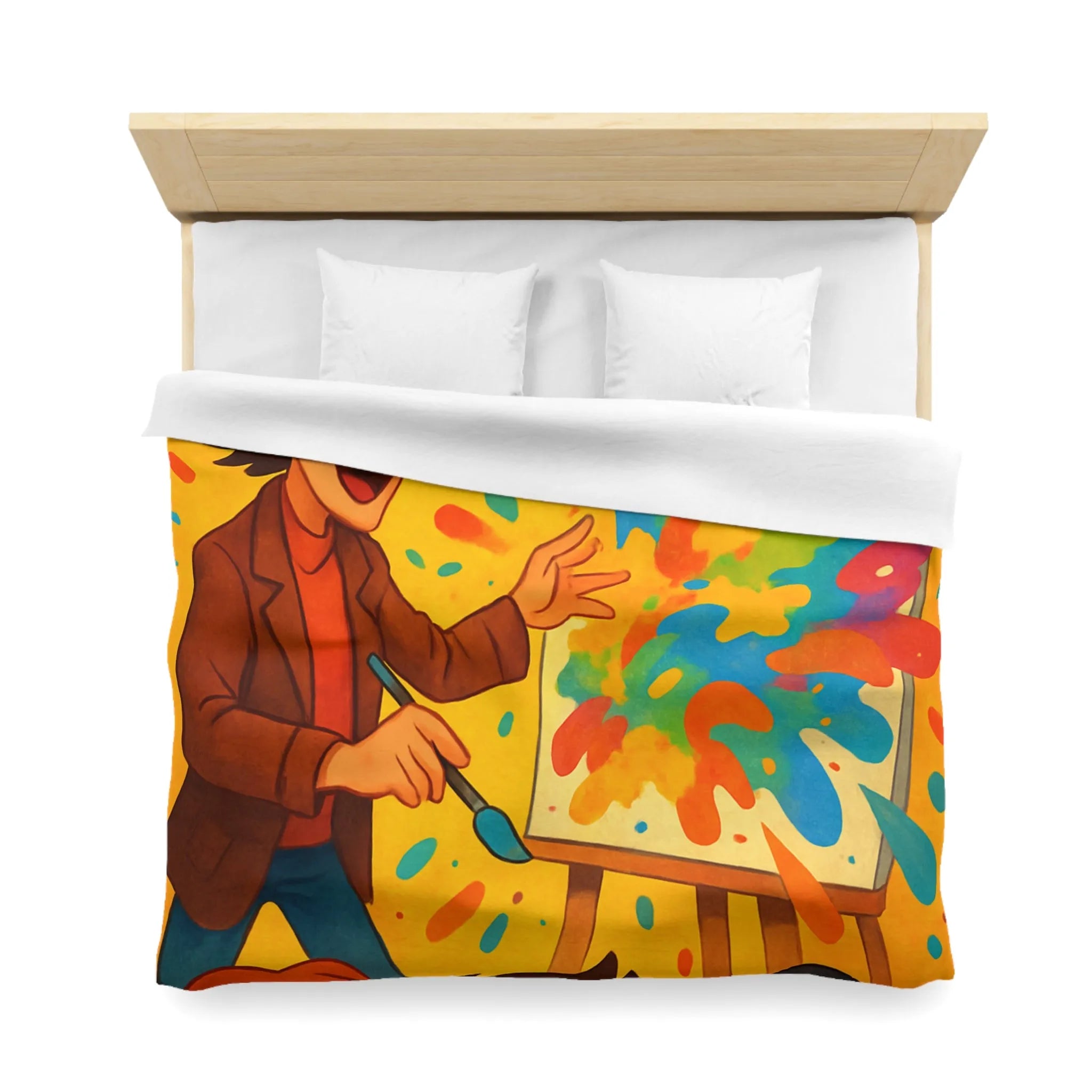 Housse de couette inspirée d'artiste créatif avec explosion de couleurs vibrantes et joyeuses