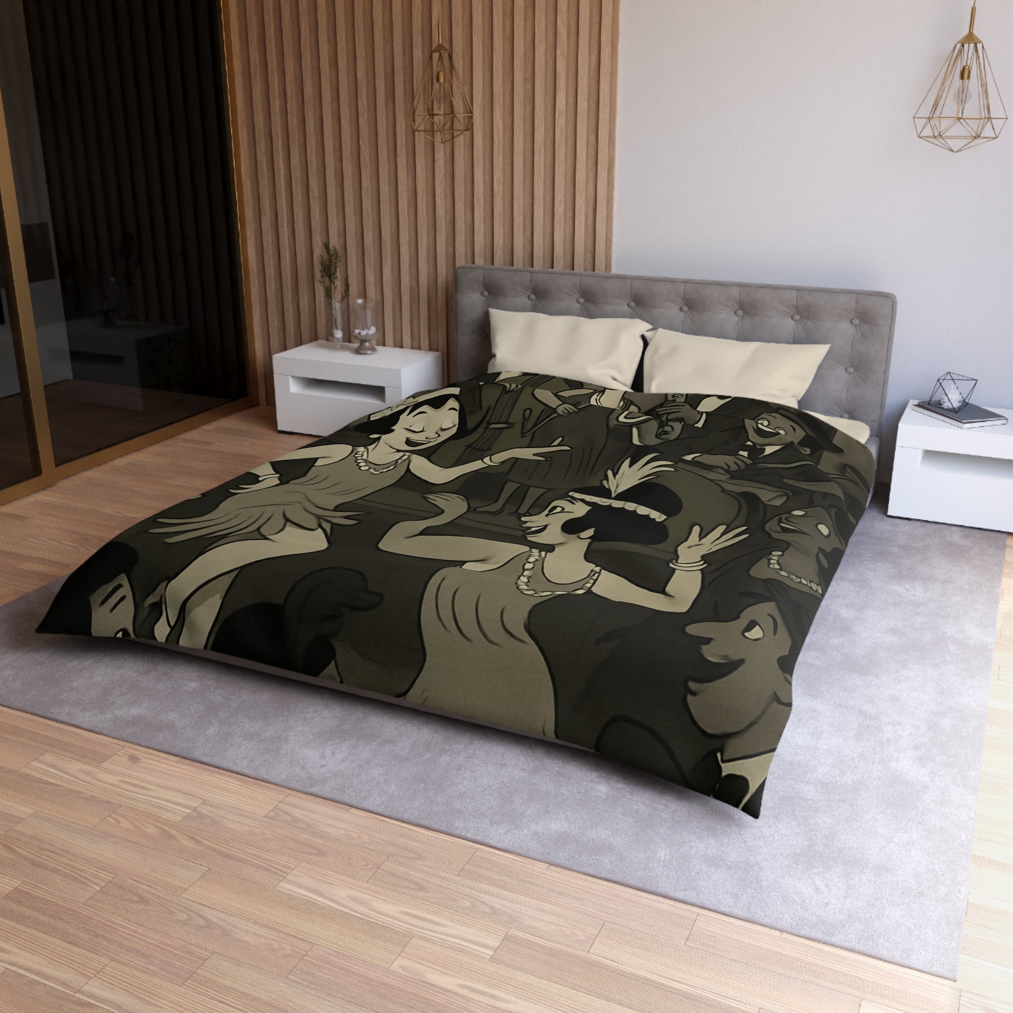 Housse de Couette Microfibre Design Artistique Moderne Décoration Chambre Confort Premium