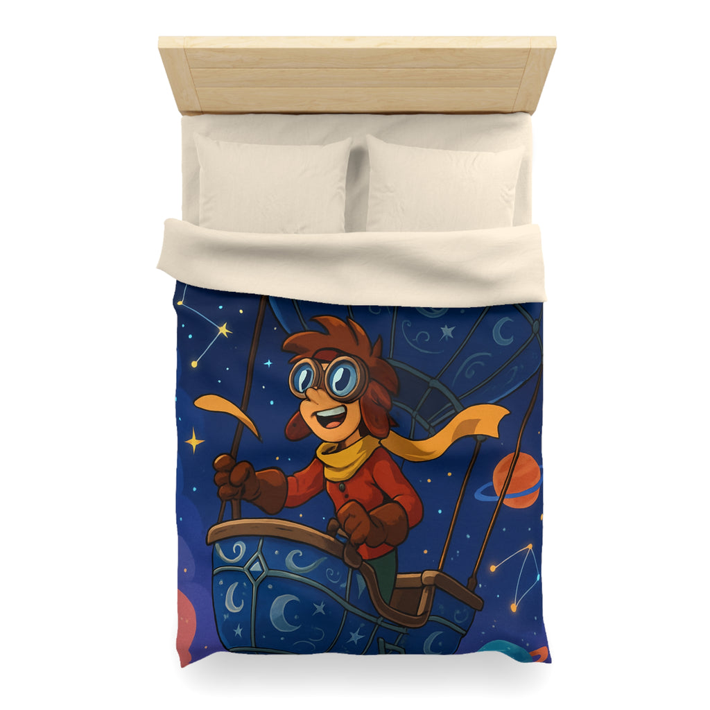 Housse de couette rêve étoilé avec montgolfière magique pour chambre d'enfant