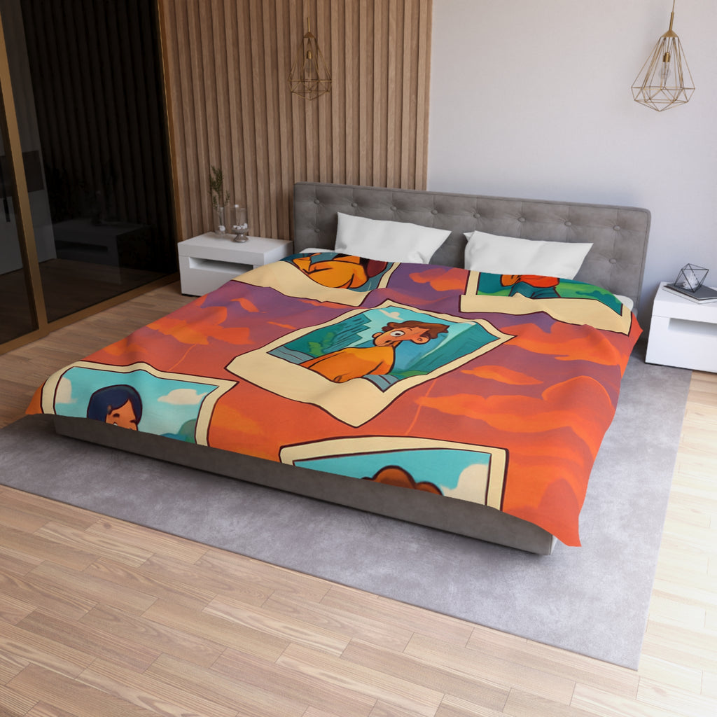 Housse de Couette Microfibre Motif Créatif Original Style Contemporain Chambre Élégante