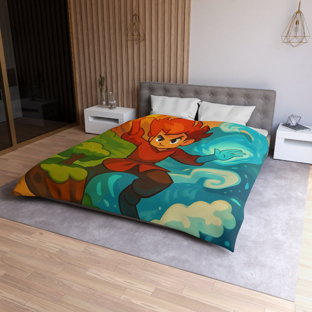 Housse de Couette Microfibre Motif Créatif Original Style Contemporain Chambre Élégante