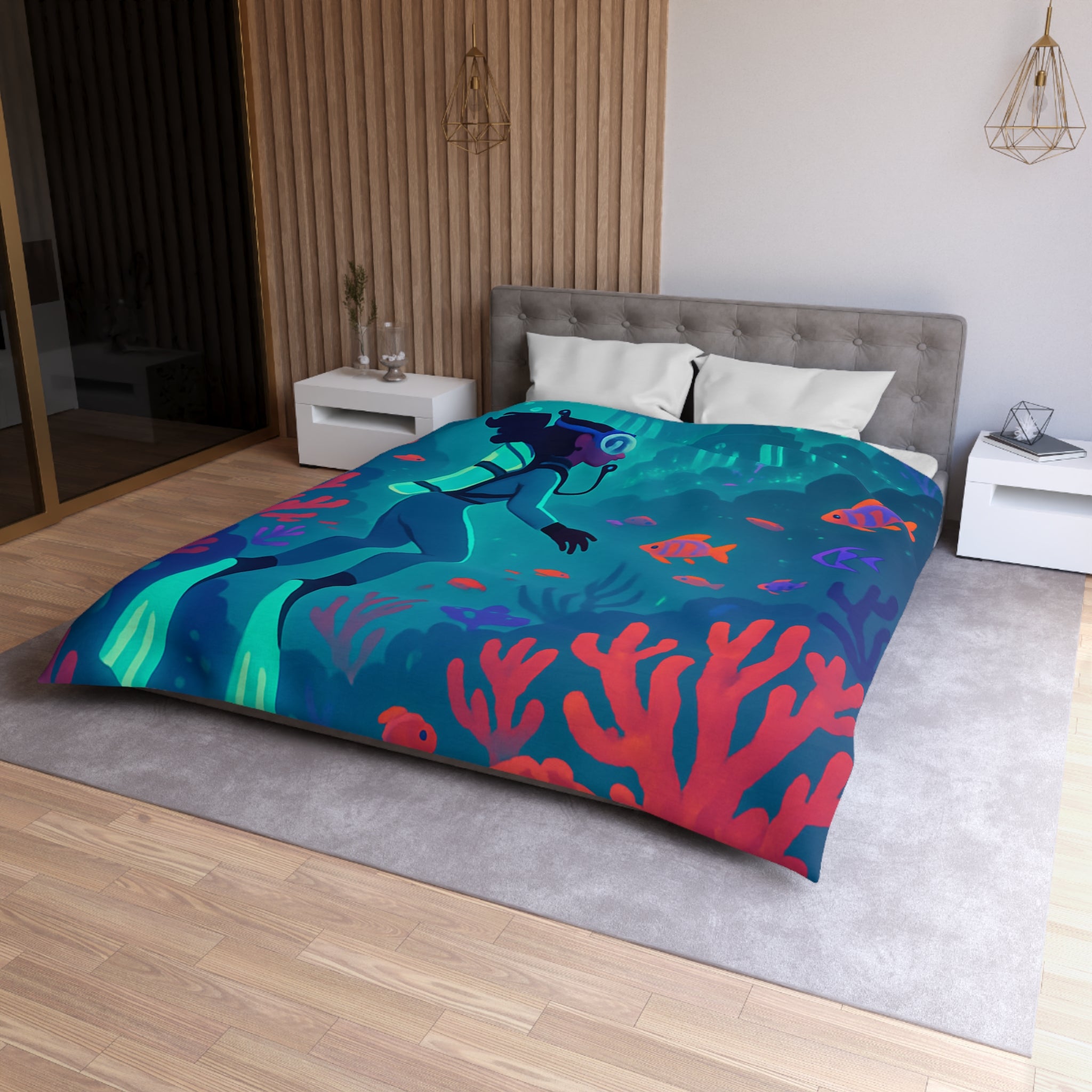 Plongée Sous-Marine Fantastique avec Récifs Colorés et Ville Mystérieuse en Arrière-Plan