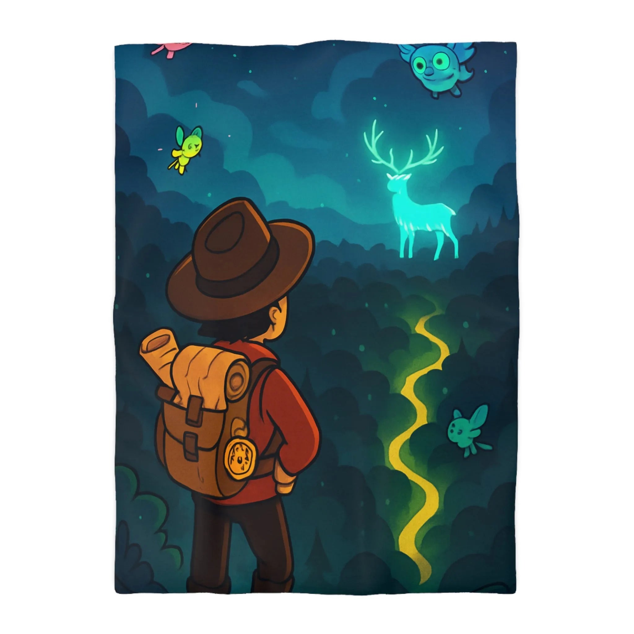 Enchantez Votre Espace avec une Housse de Couette de Randonneur en Forêt Mystique