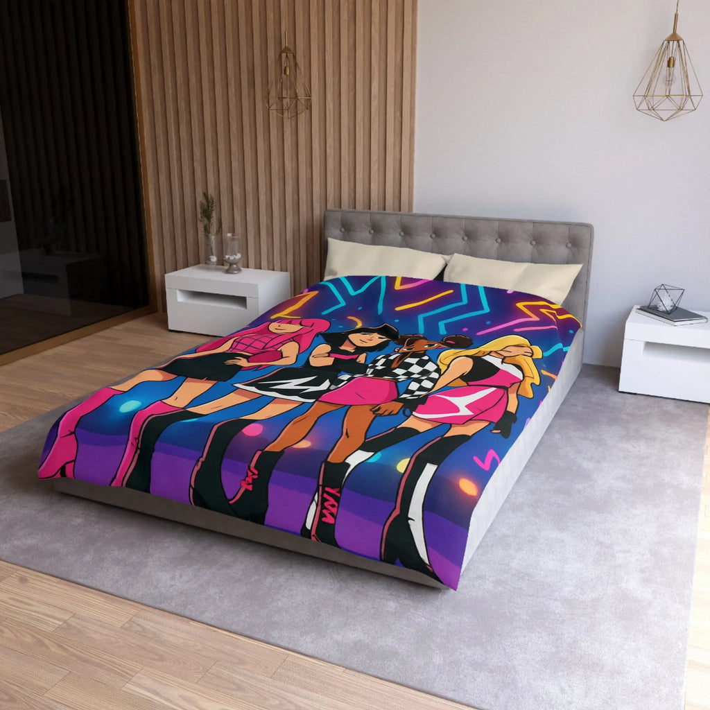 Housse de couette colorée avec un design moderne et des motifs géométriques éclatants