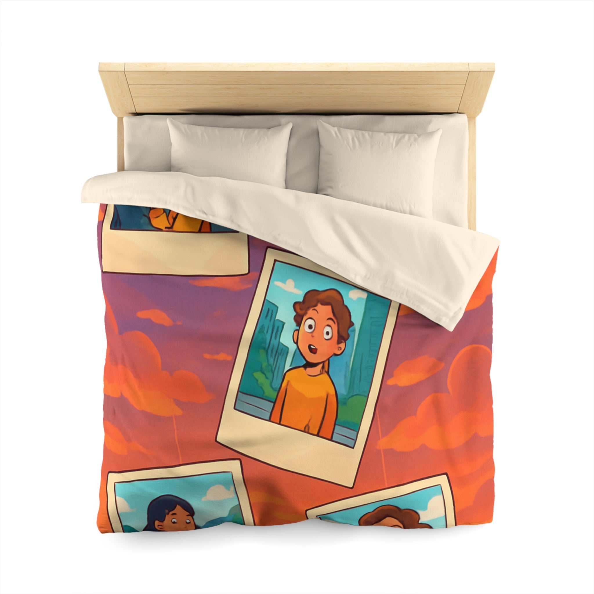 Housse de Couette Microfibre Motif Créatif Original Style Contemporain Chambre Élégante