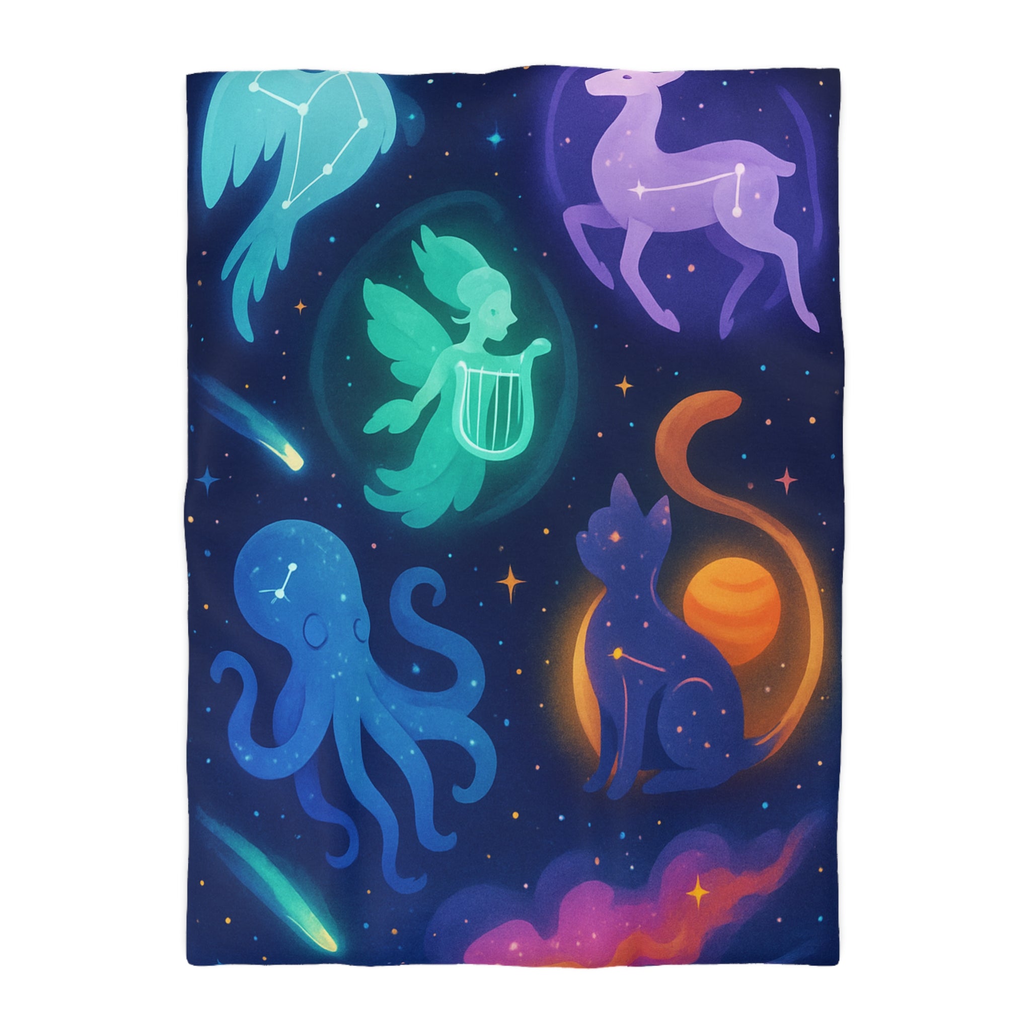 Housse de Couette Microfibre Design Artistique Moderne Décoration Chambre Confort Premium