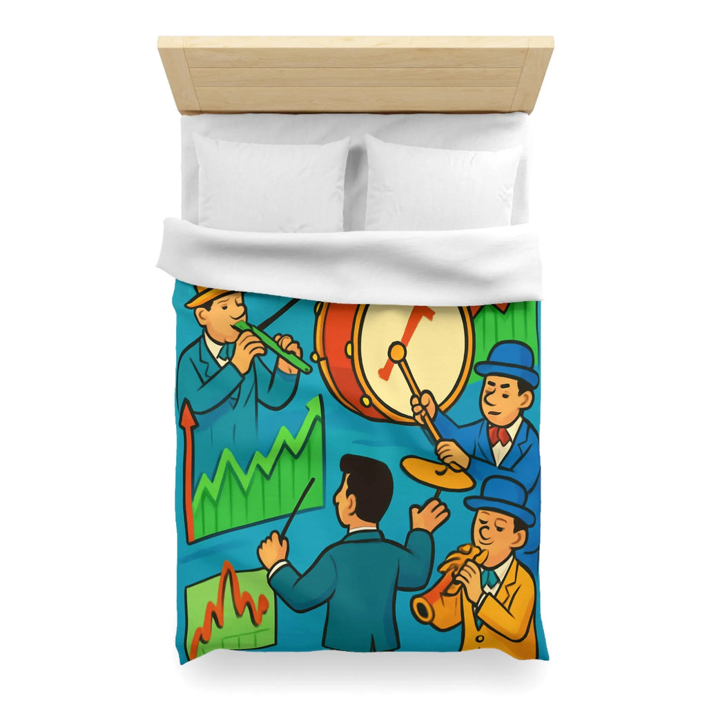 Housse de Couette Design Musiciens et Graphiques de Croissance pour Chambre Moderne