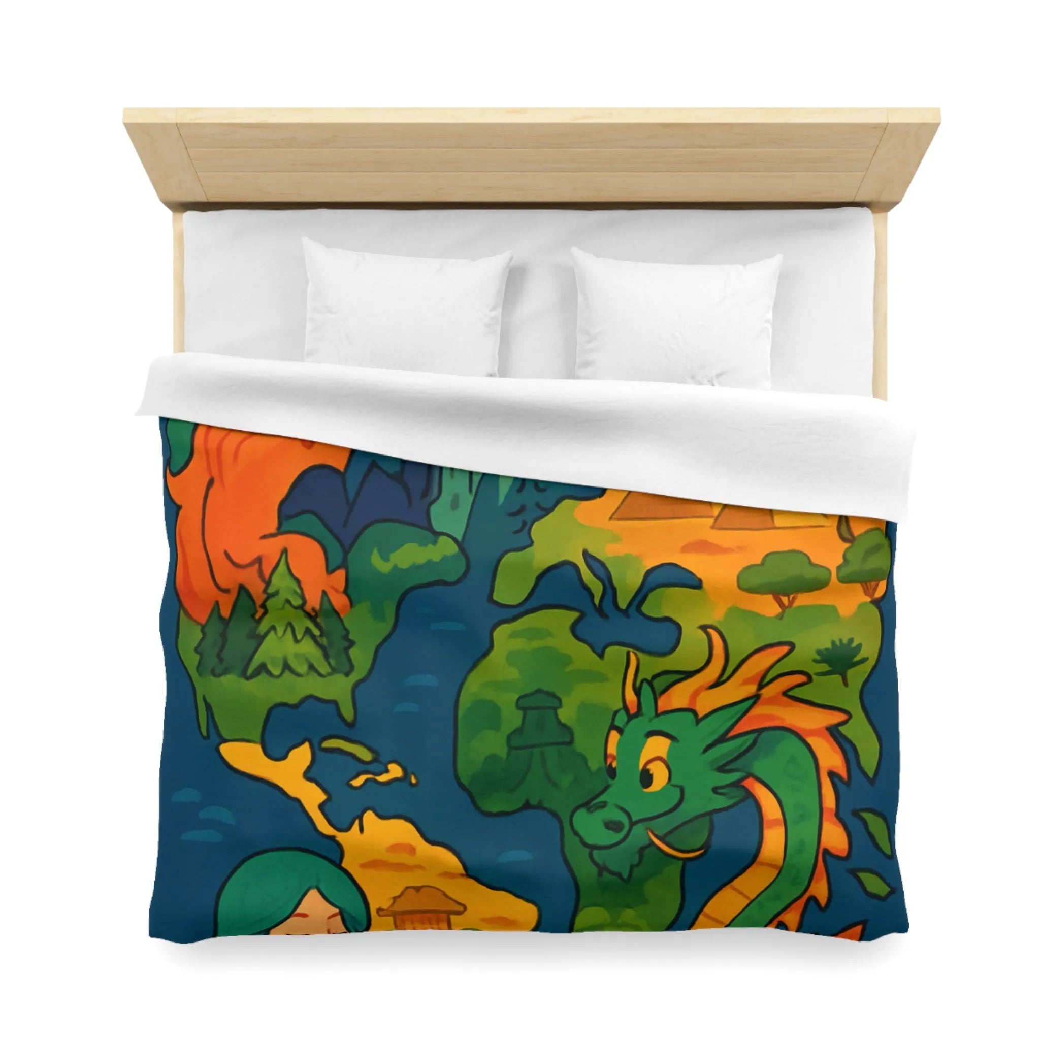 Housse de couette colorée et magique avec motifs de mythes de différentes cultures