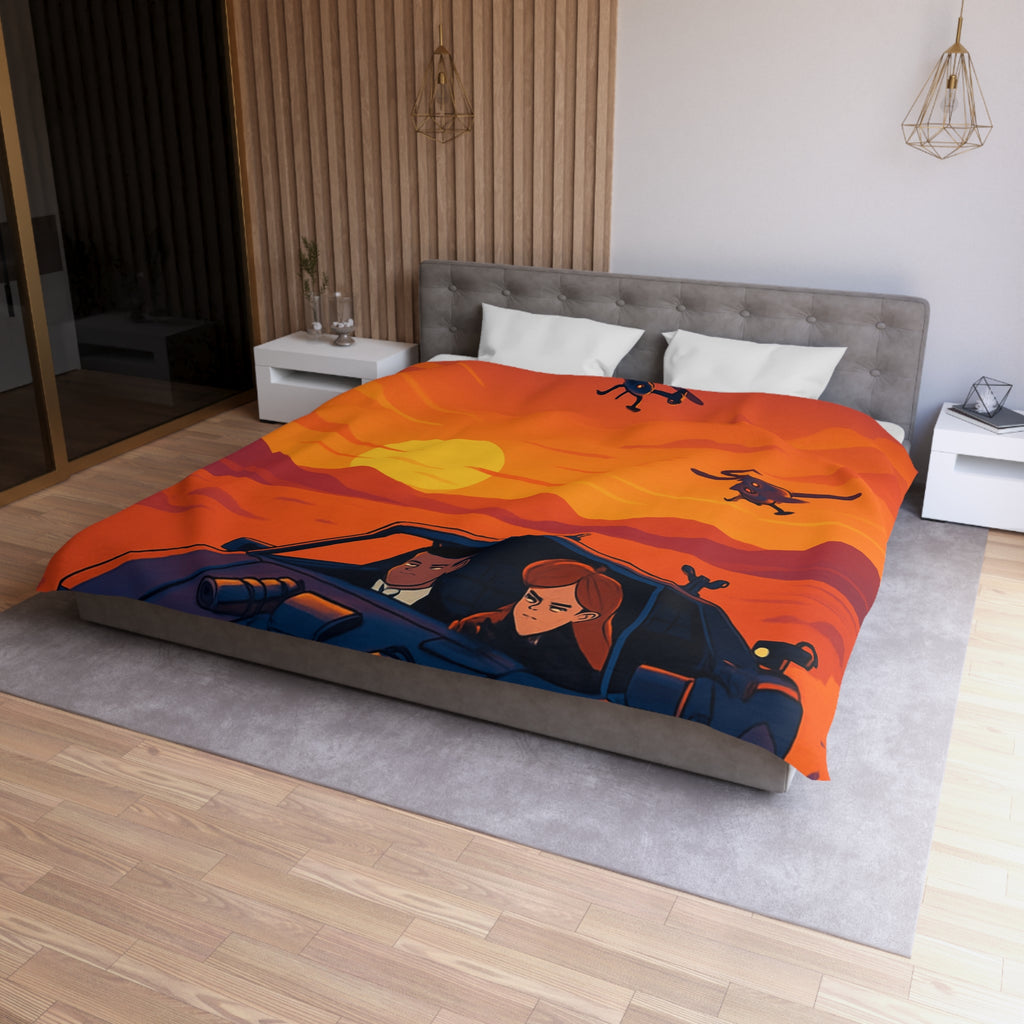 Housse de Couette Microfibre Illustration Unique Design Moderne Décoration Intérieure Raffinée