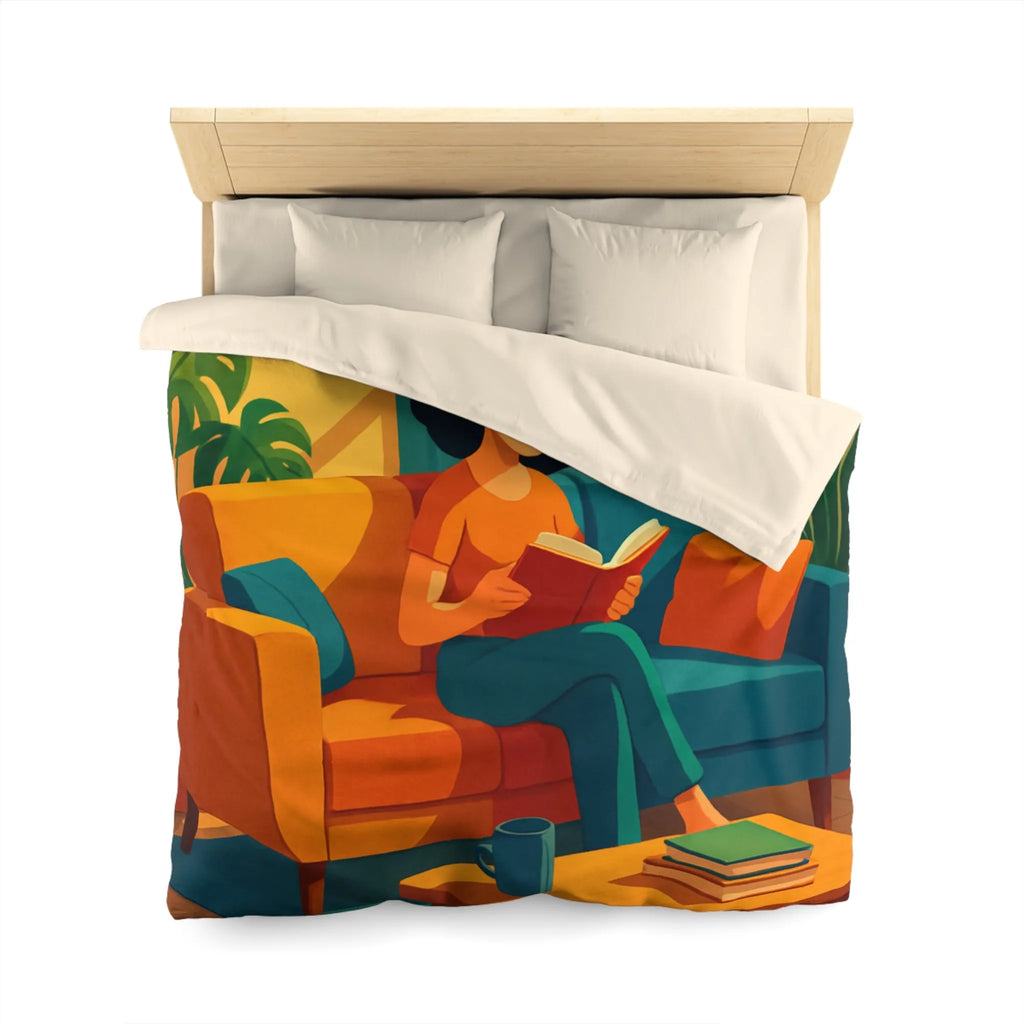 Housse de couette colorée pour ambiance chaleureuse inspirée de l'art moderne et rétro