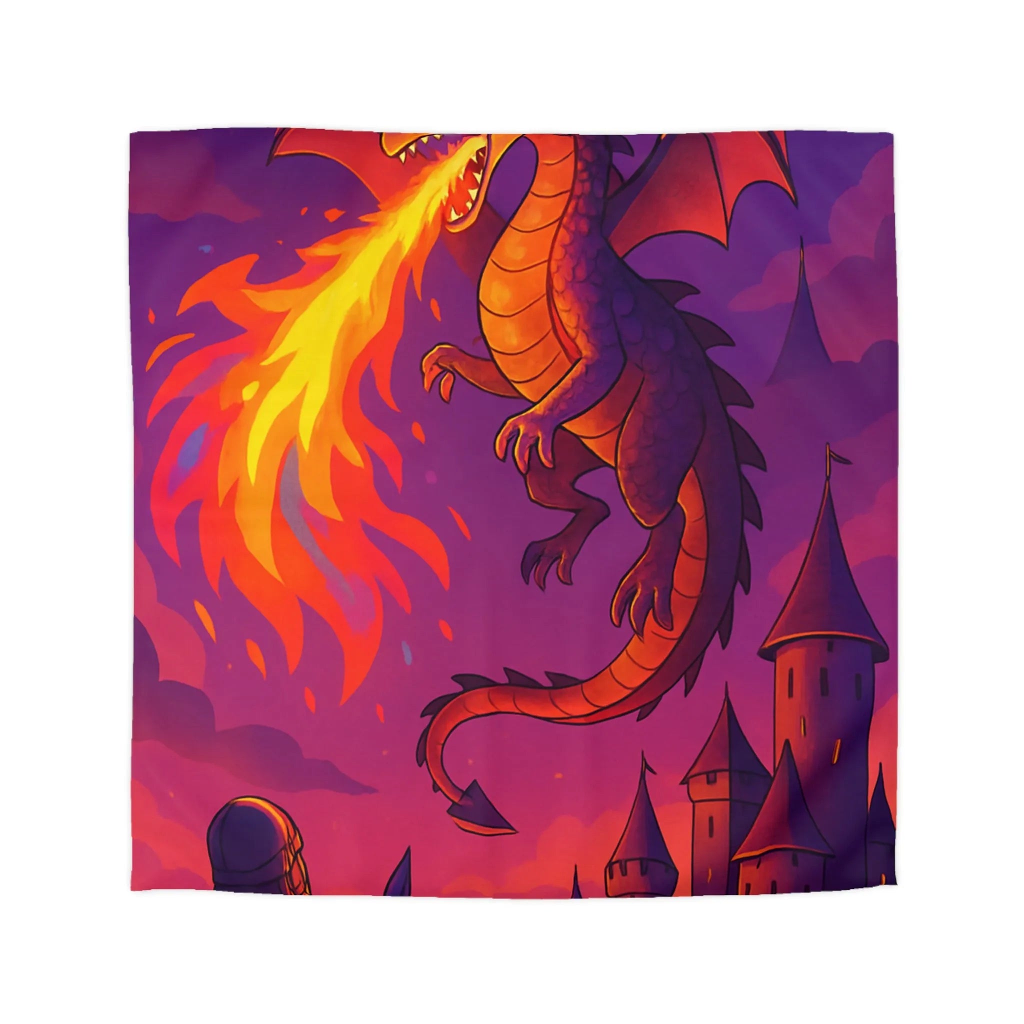 Envolez-vous avec un dragon cracheur de feu protégeant un château médiéval ensorcelé