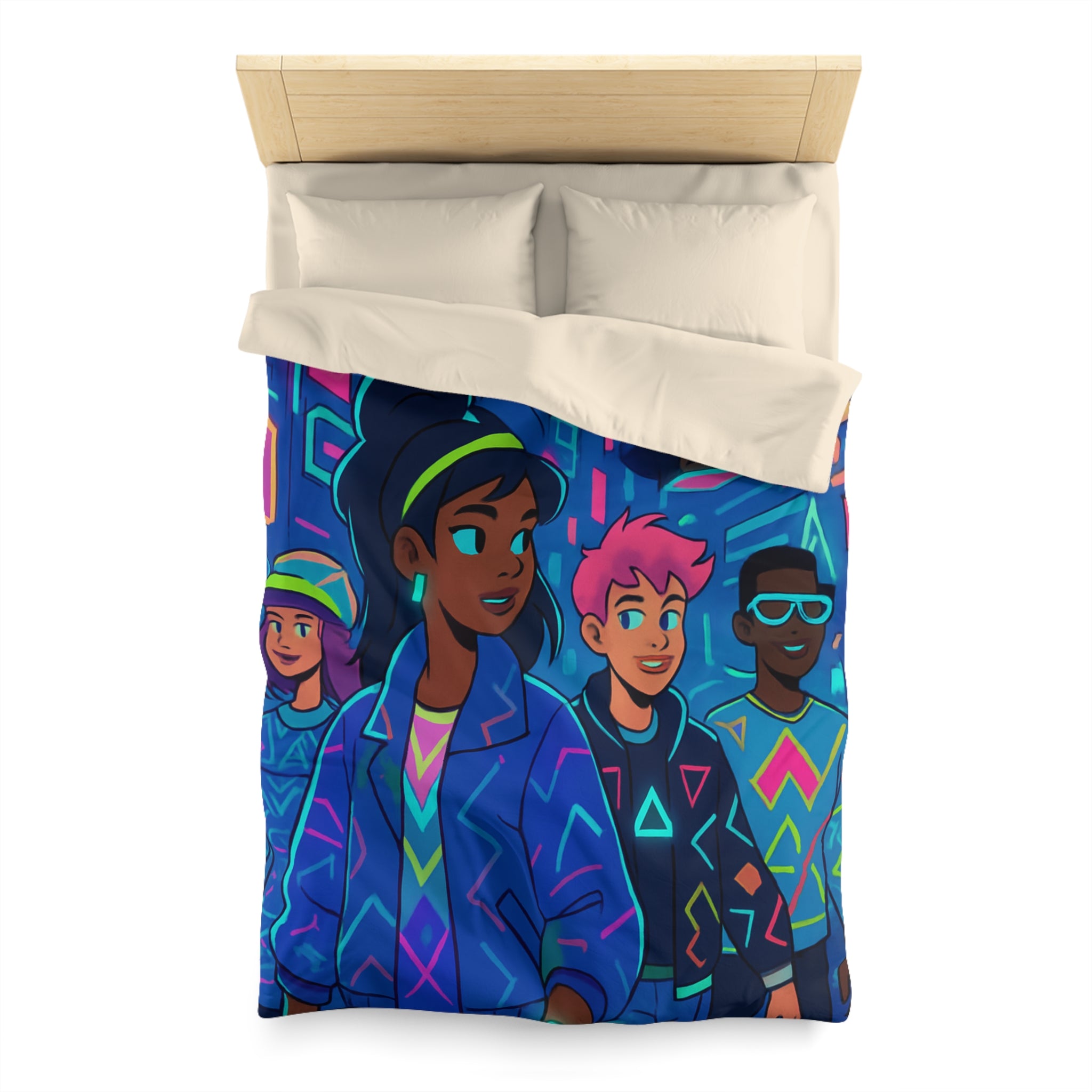 Housse de Couette Microfibre Illustration Unique Design Moderne Décoration Intérieure Raffinée