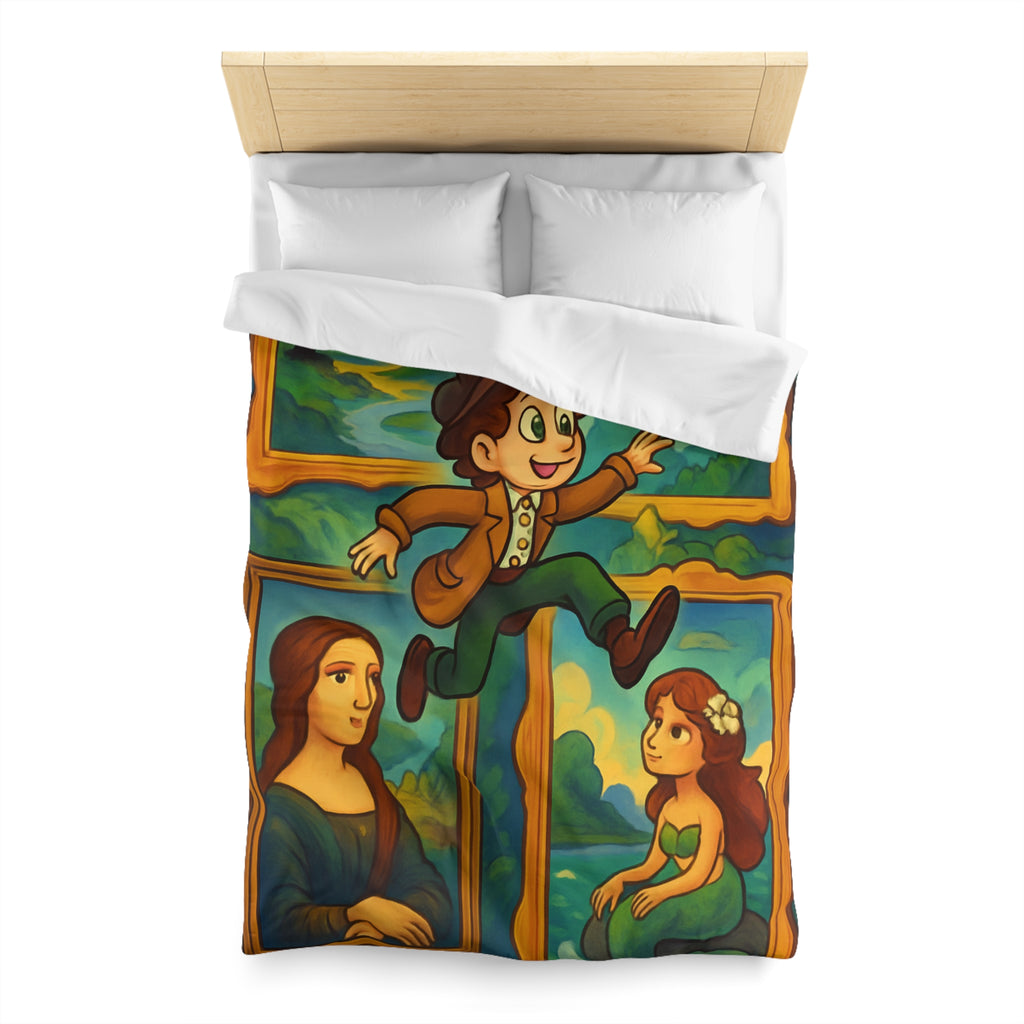 Housse de Couette Microfibre Design Artistique Moderne Décoration Chambre Confort Premium