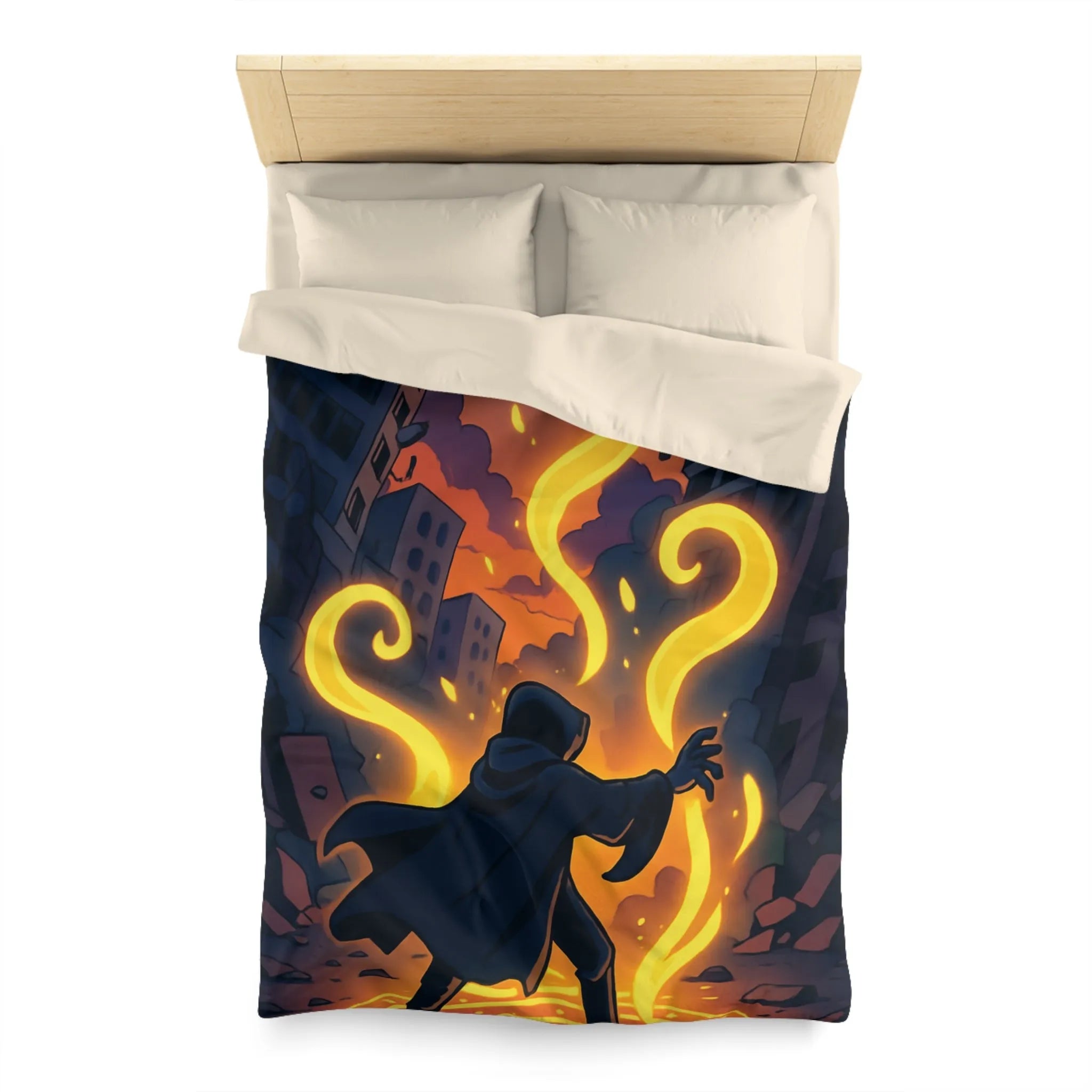 Housse de Couette Microfibre Art Graphique Contemporain Style Décoratif Chambre Tendance