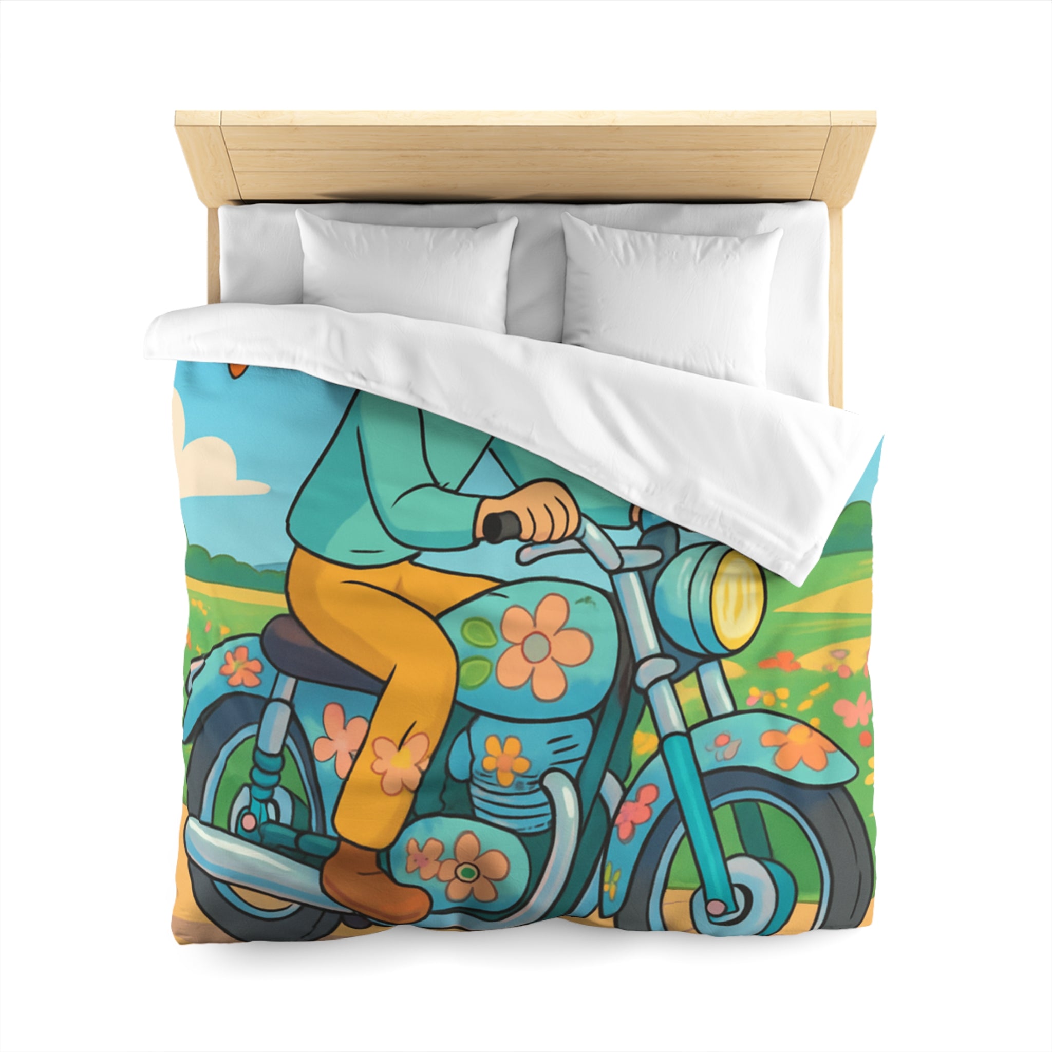 Housse de Couette Microfibre Design Artistique Moderne Décoration Chambre Confort Premium