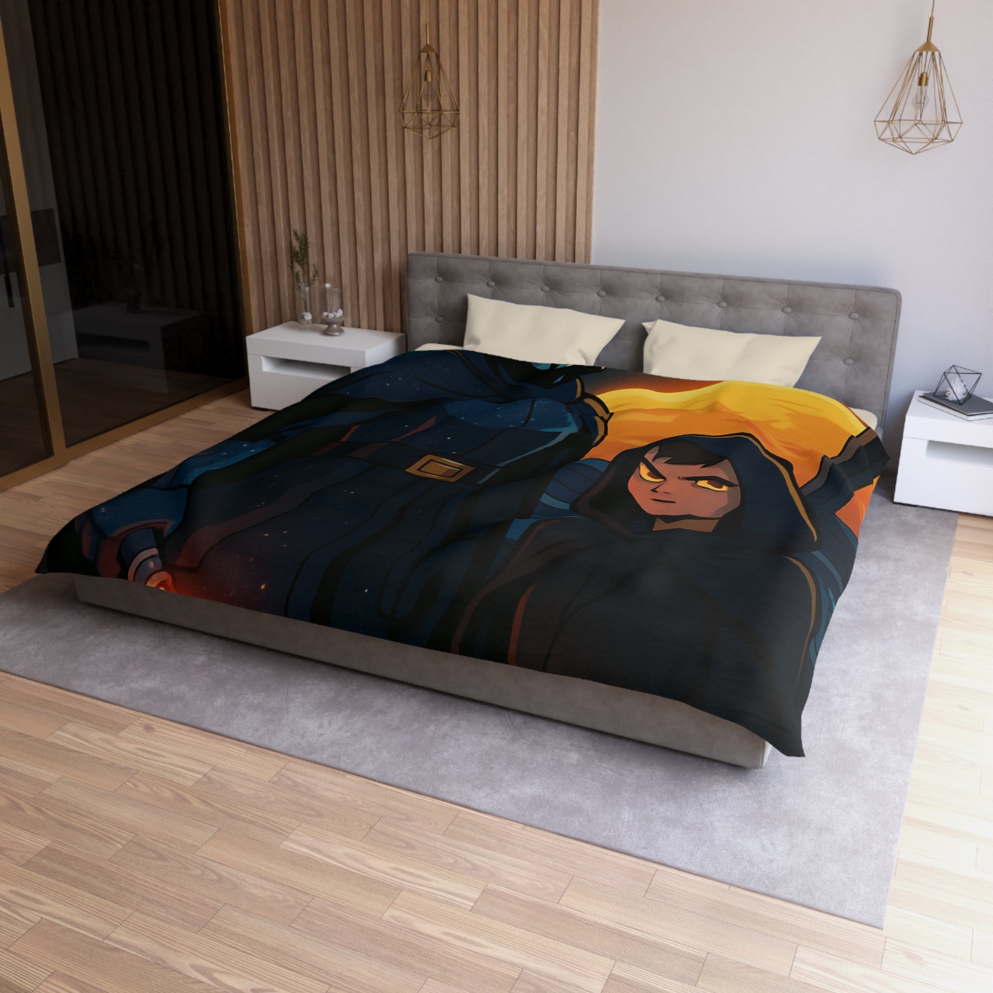 Housse de Couette Microfibre Design Artistique Moderne Décoration Chambre Confort Premium