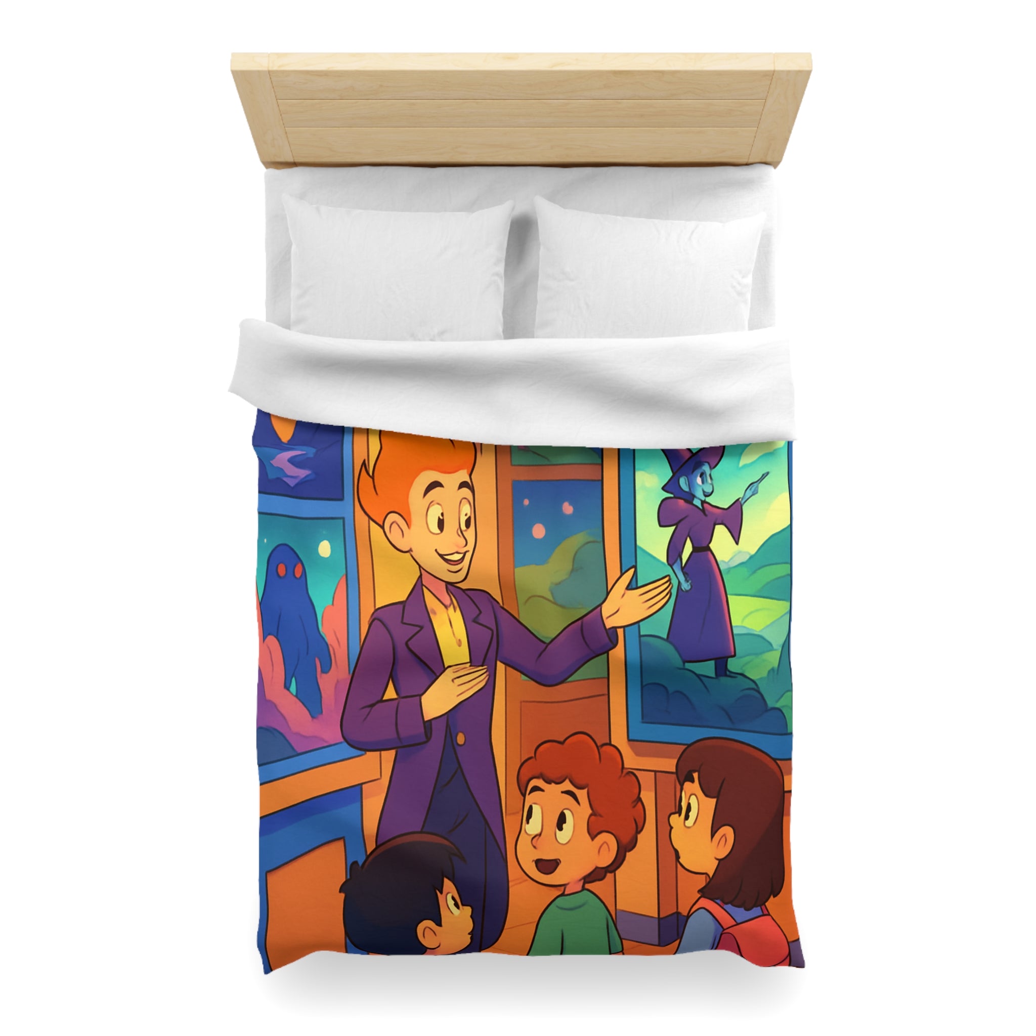 Housse de Couette Microfibre Motif Créatif Original Style Contemporain Chambre Élégante