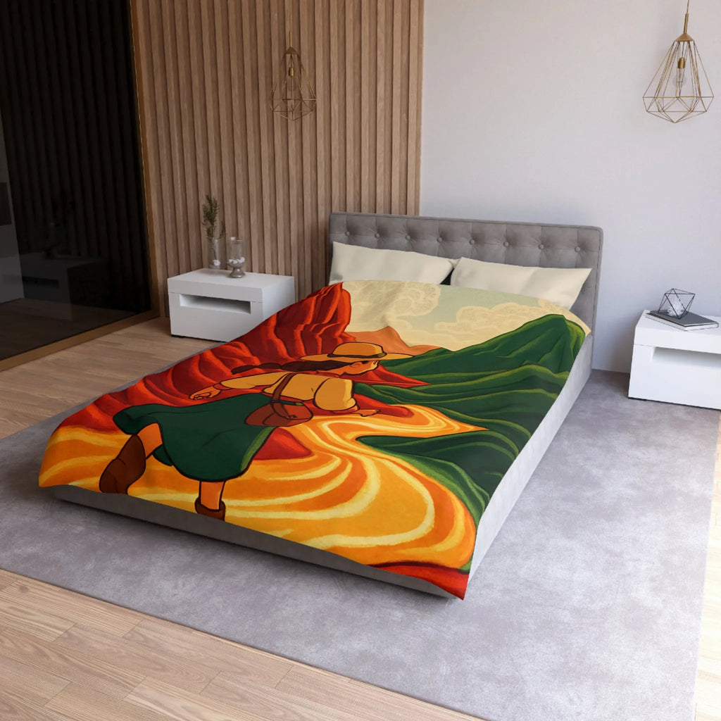 Housse de Couette Microfibre Art Graphique Contemporain Style Décoratif Chambre Tendance