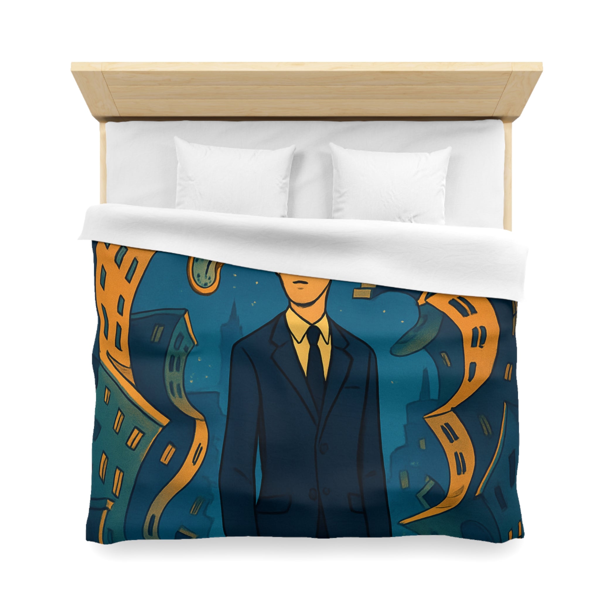 Housse de Couette Microfibre Motif Créatif Original Style Contemporain Chambre Élégante