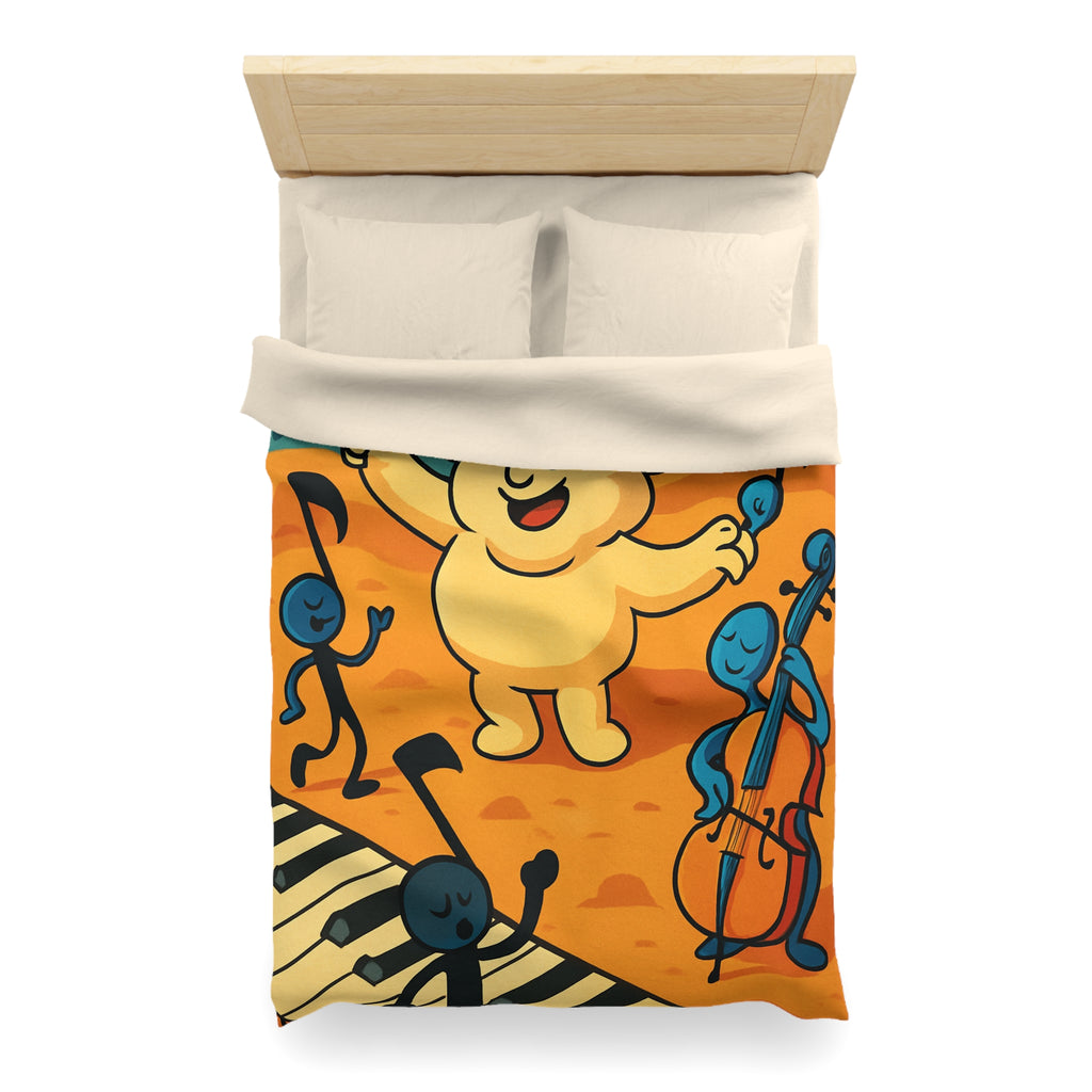 Housse de Couette Musicale Enfantine avec Chef d'Orchestre et Musiciens Fantaisistes
