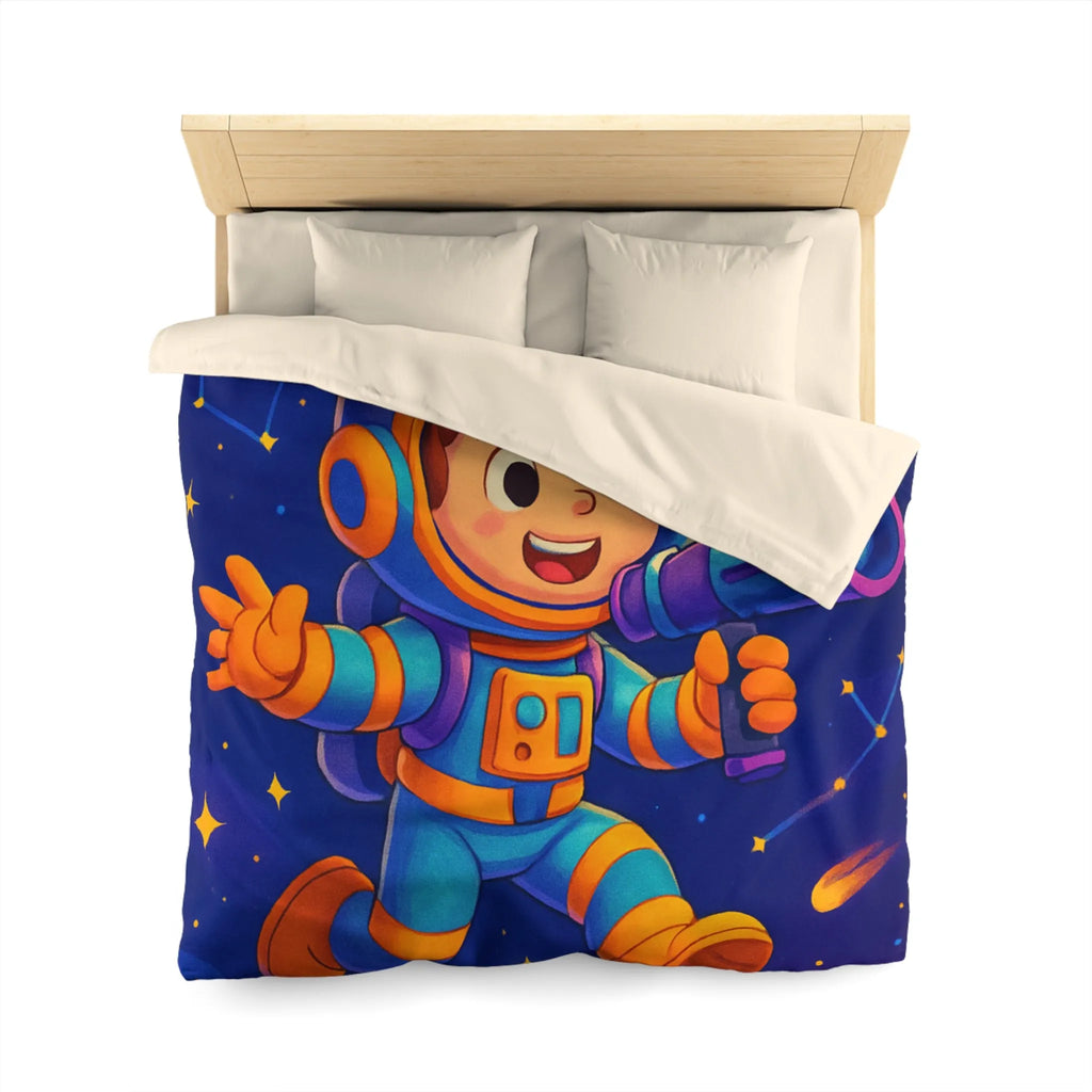 Housse de couette enfant thème astronaute espace avec planètes et constellations joyeuses