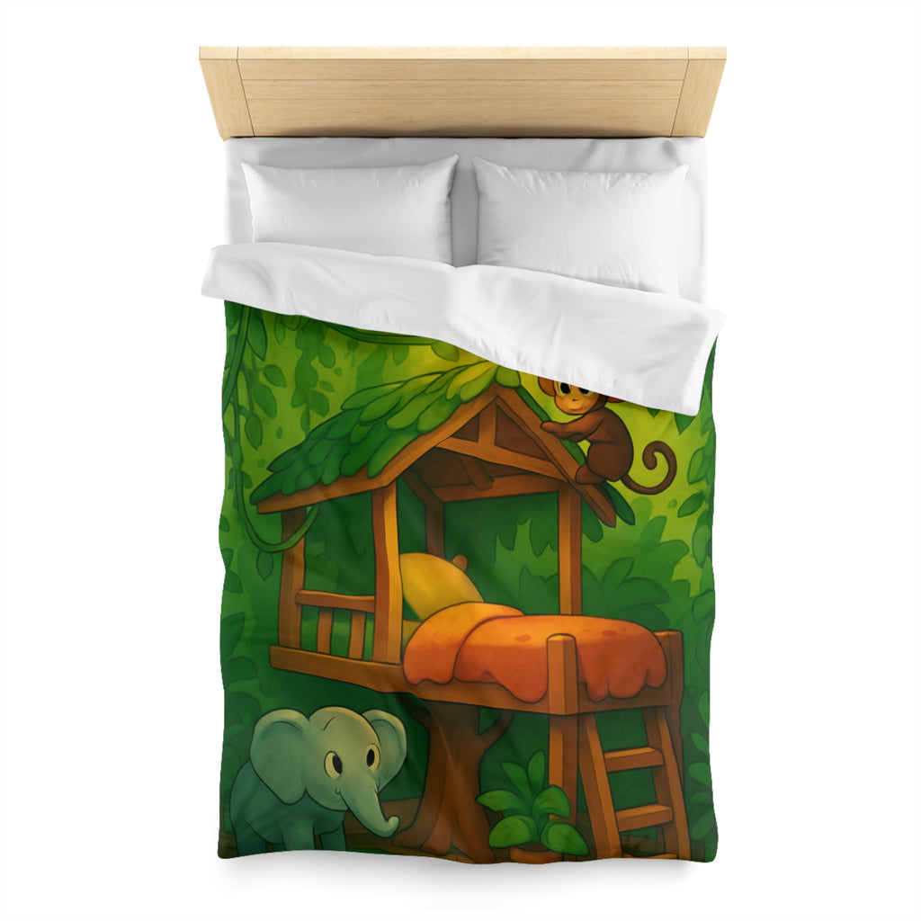 Jolie housse de couette avec animaux de la jungle pour chambre d'enfant colorée