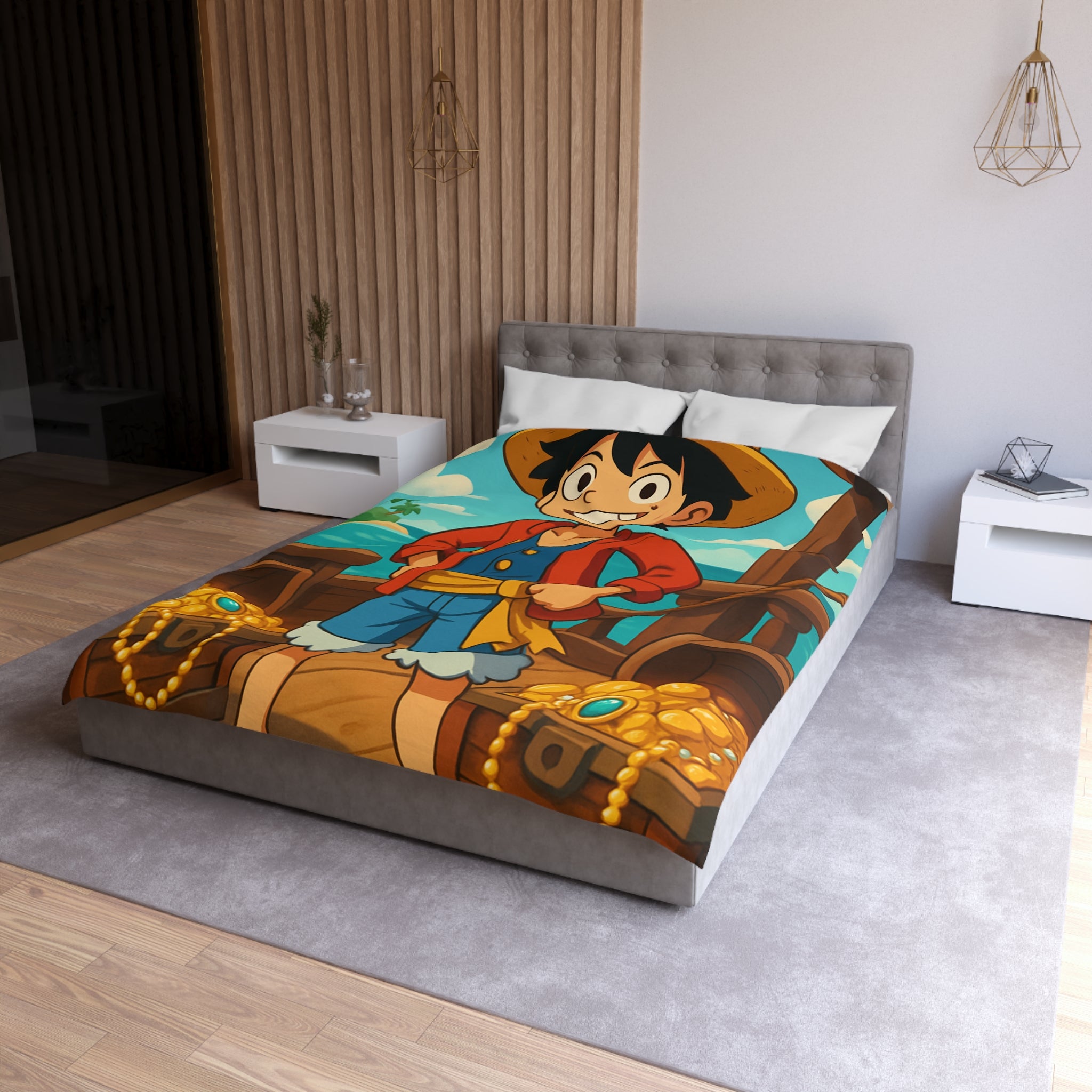 Housse de Couette Microfibre Motif Créatif Original Style Contemporain Chambre Élégante