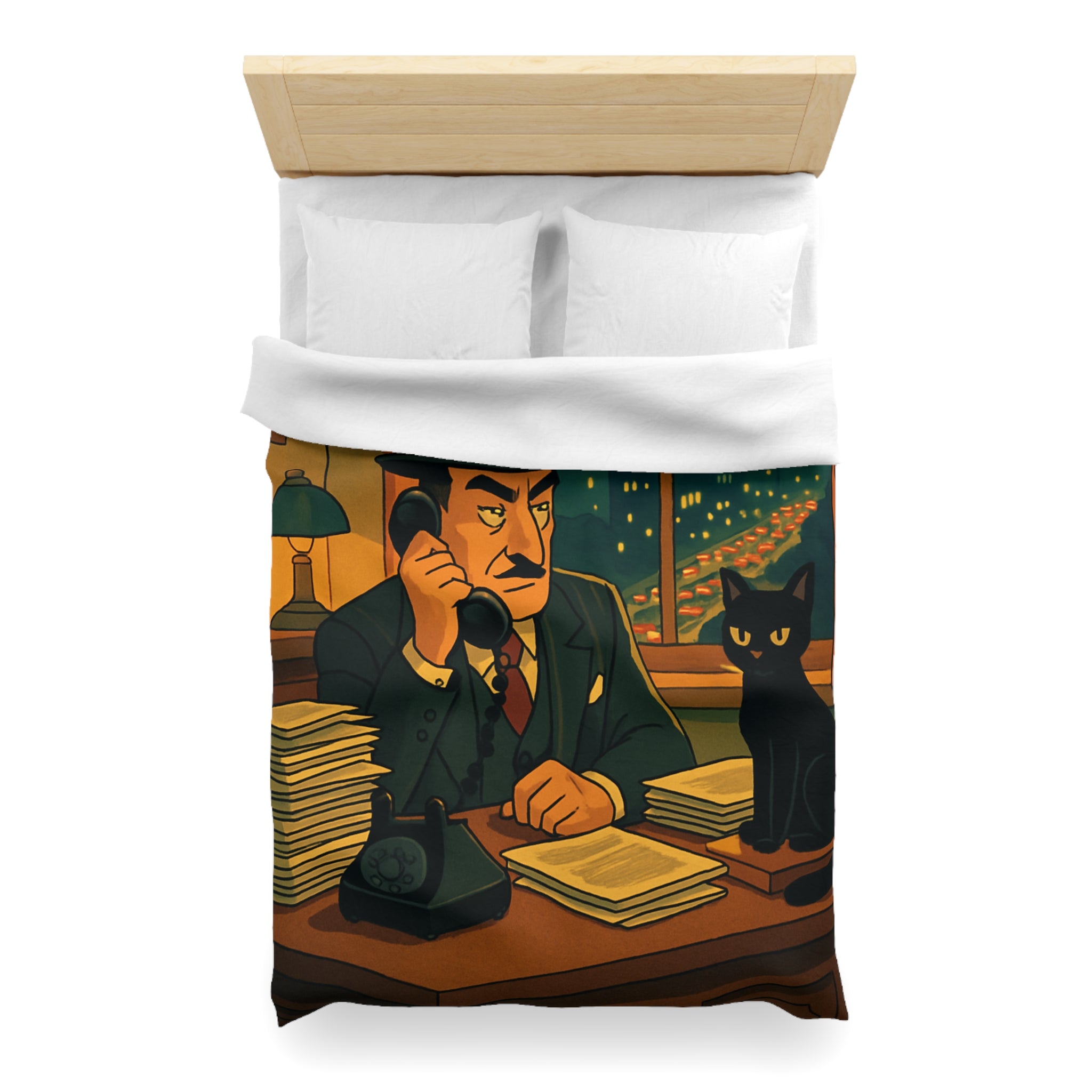 Housse de Couette Microfibre Motif Créatif Original Style Contemporain Chambre Élégante