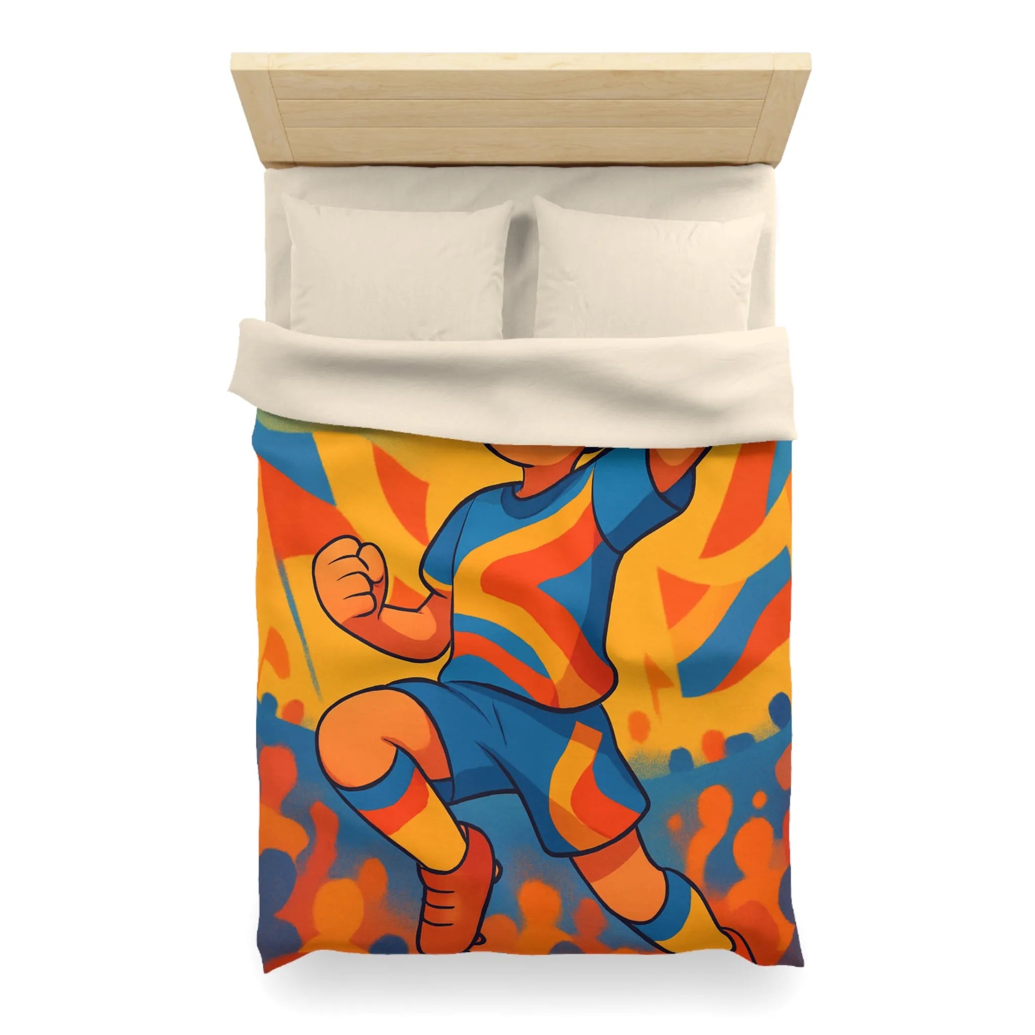 Housse de Couette Dynamique Enfant Football Motif Coloré Supporters Joie Match Gagnant