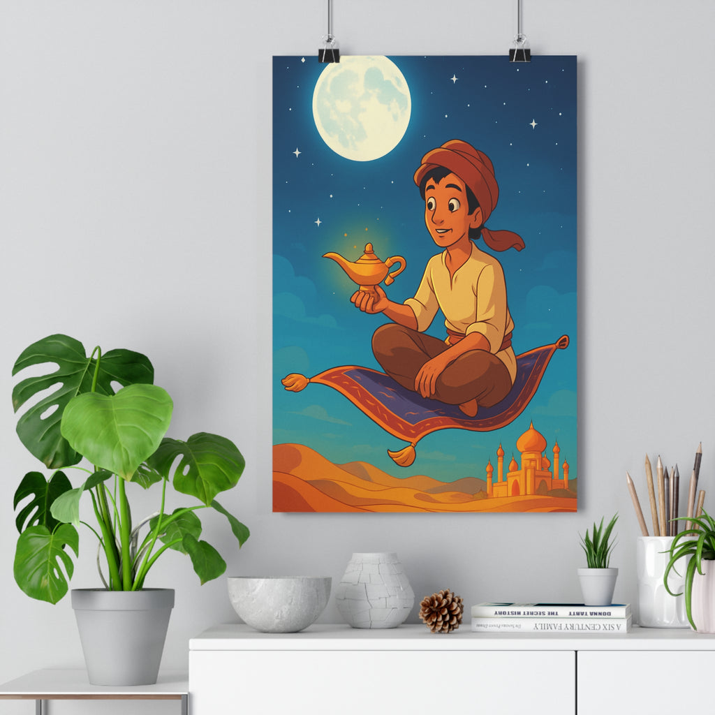 Poster décoratif aventure dessin animé magique nuit étoilée chambre enfant lumineux artistique sable format