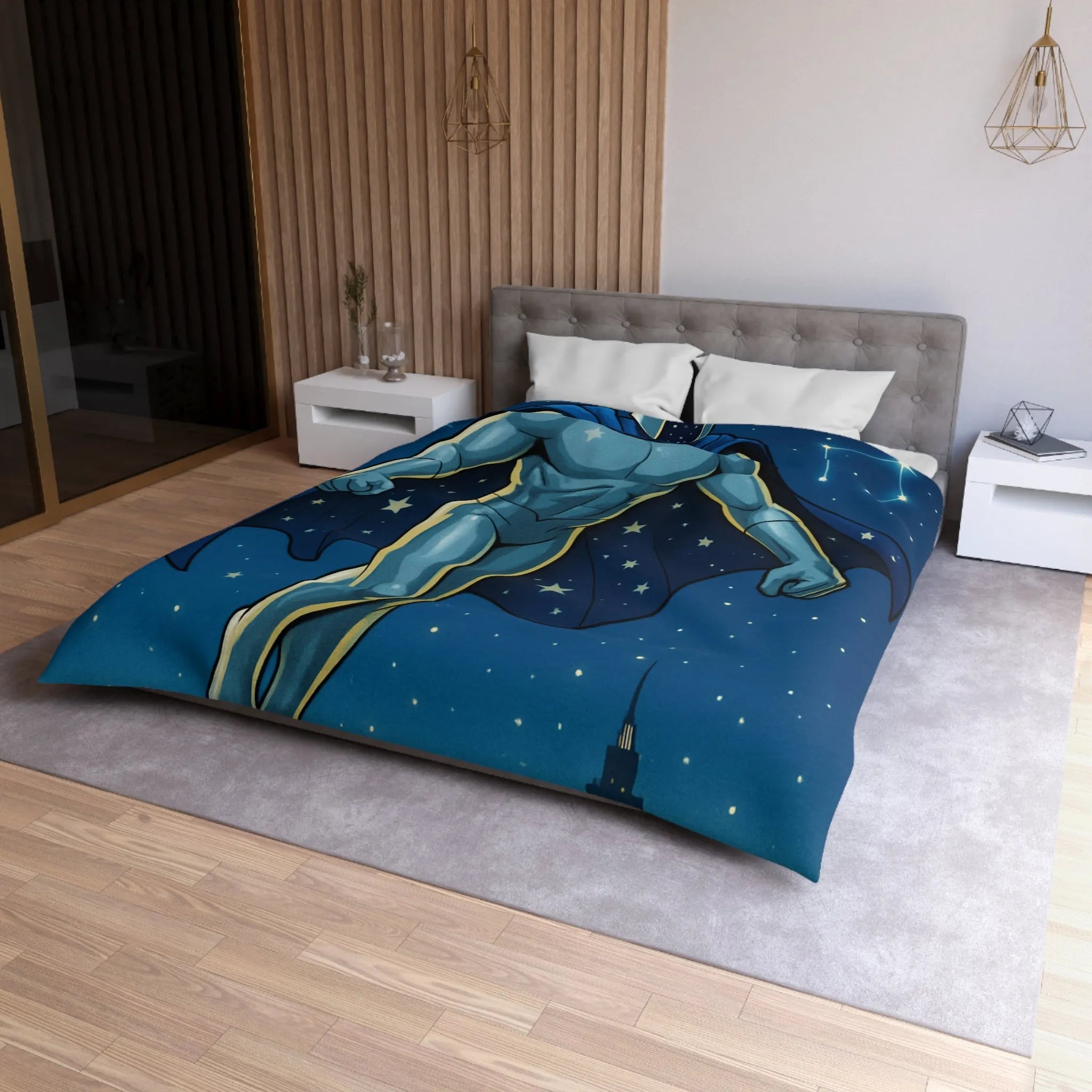 Housse de Couette Microfibre Art Graphique Contemporain Style Décoratif Chambre Tendance