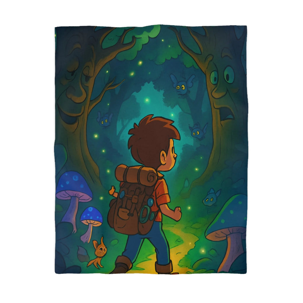 Housse de couette magique avec forêt enchantée lumineuse pour chambre d’enfant rêveuse