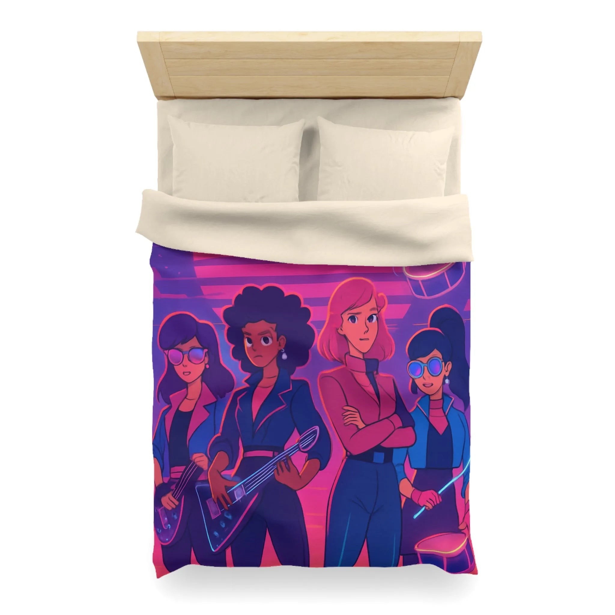 Énergisez Votre Chambre avec une Couette Musique Synthwave et Groupes de Rock Féminins