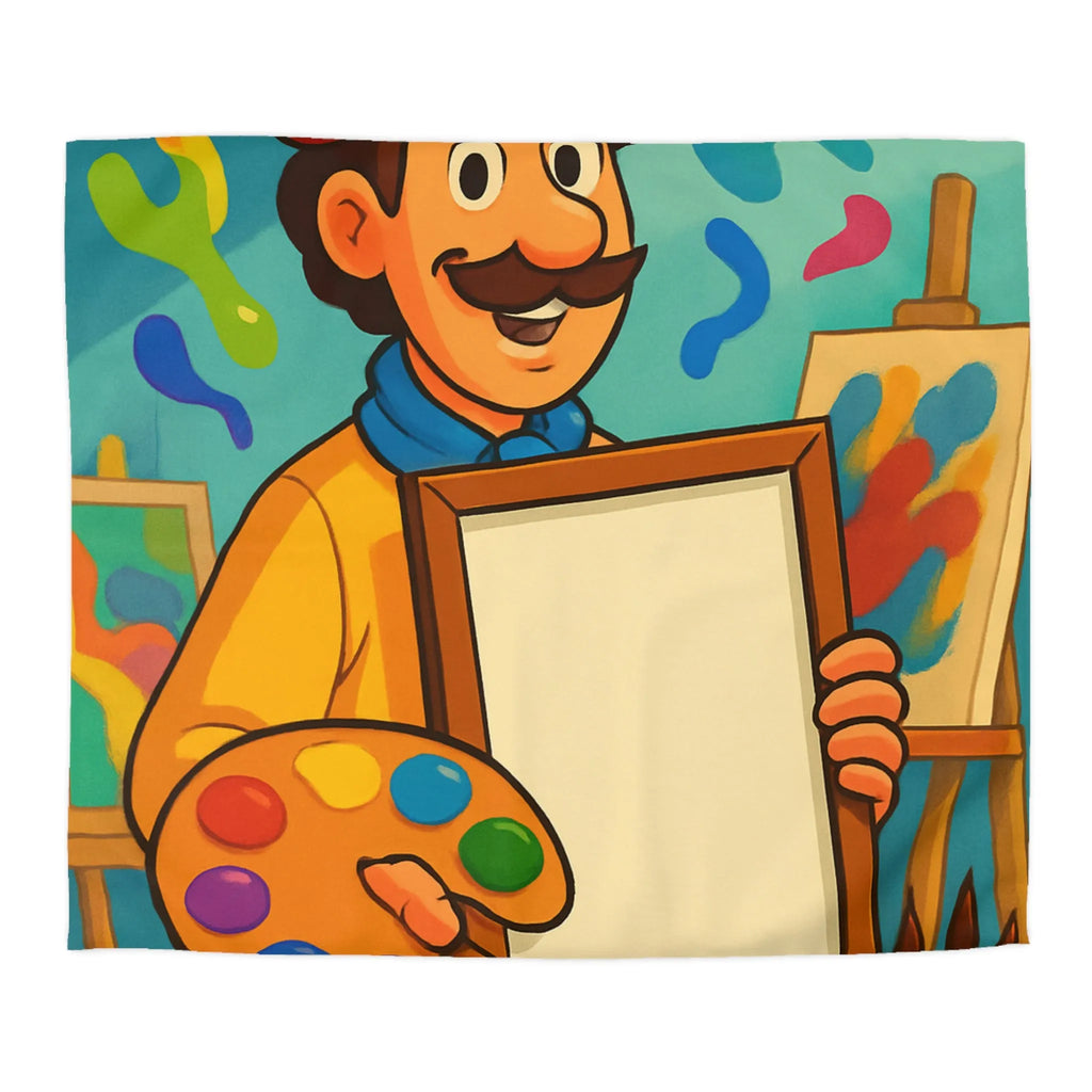 Housse de couette colorée artiste, palette vibrante, design créatif pour chambre inspirante