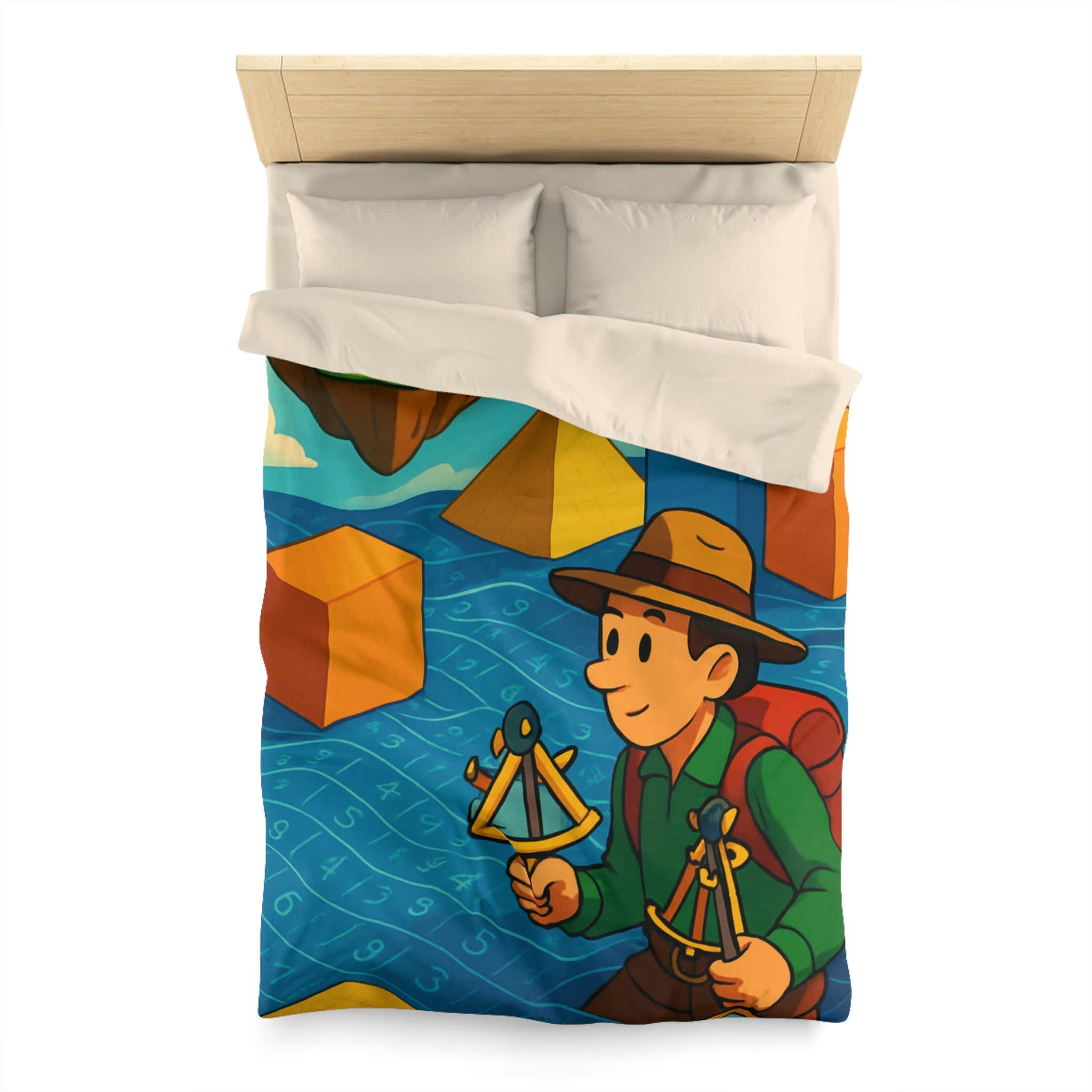 Housse de Couette Microfibre Motif Créatif Original Style Contemporain Chambre Élégante