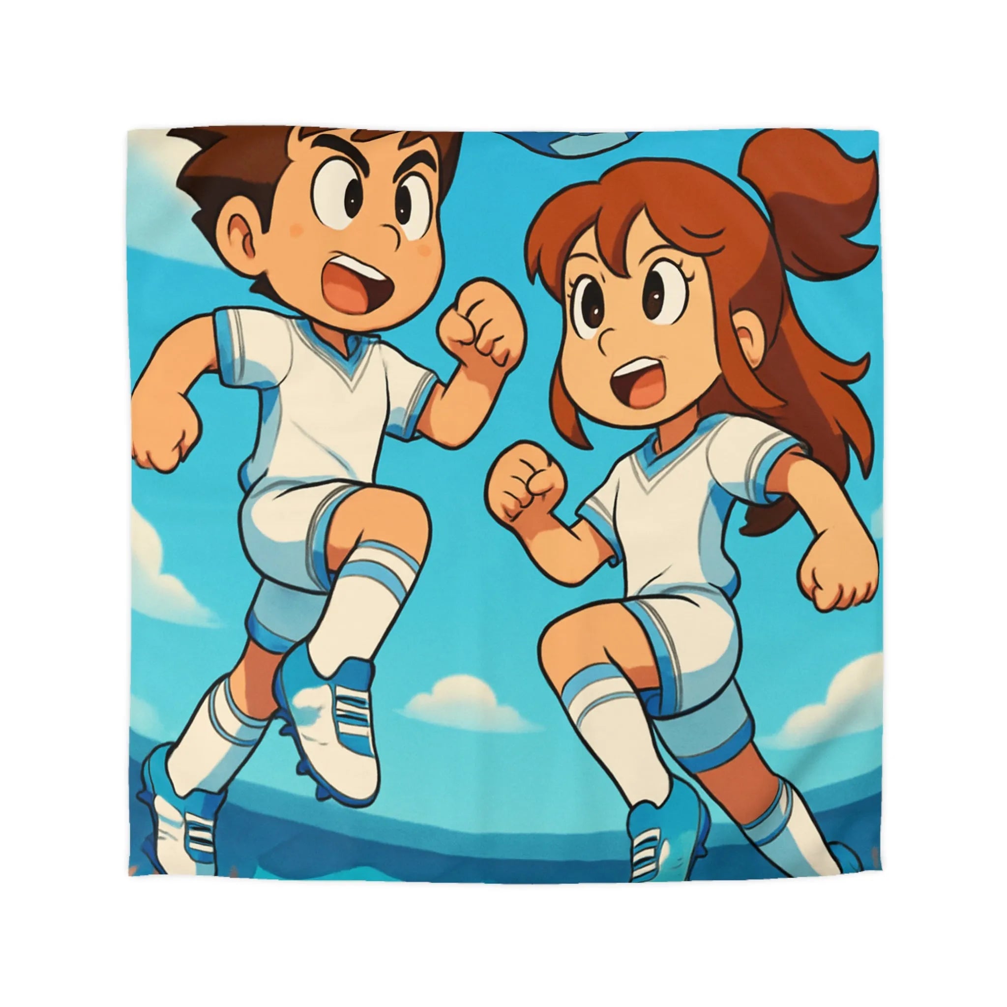 Housse de couette idéale pour jeunes fans de football avec personnages dynamiques