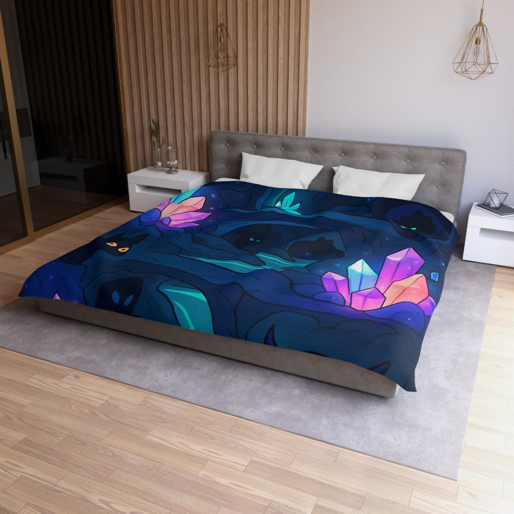 Housse de Couette Microfibre Motif Créatif Original Style Contemporain Chambre Élégante