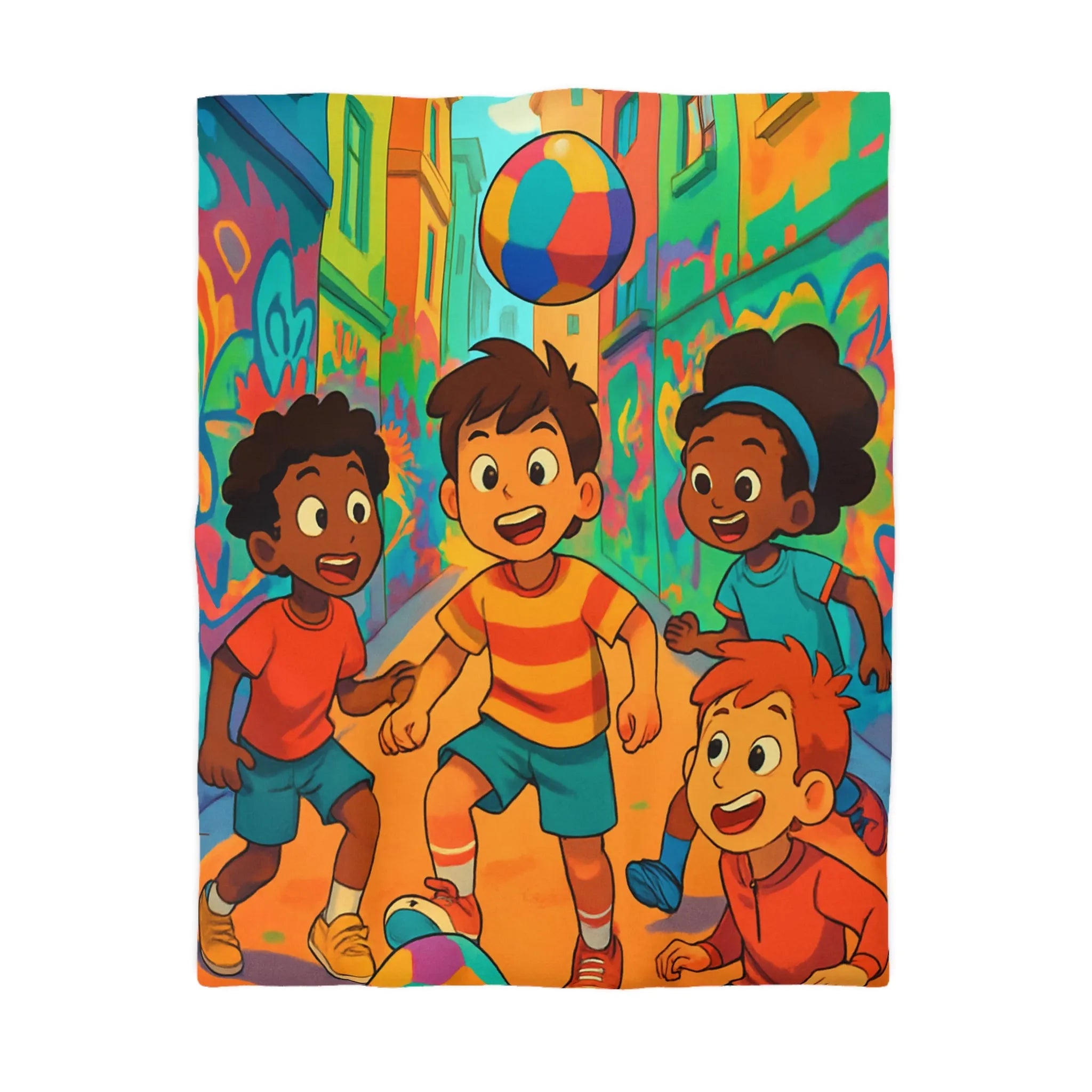 Housse de Couette Microfibre Art Graphique Contemporain Style Décoratif Chambre Tendance