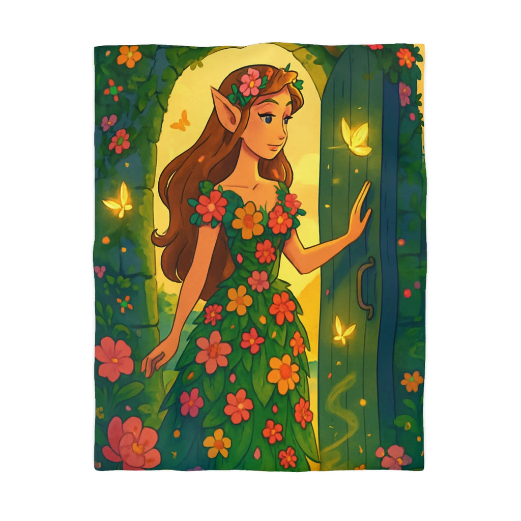 Élégante Housse Floral Elfique Inspirée par la Beauté Enchantée de la Nature Mystique