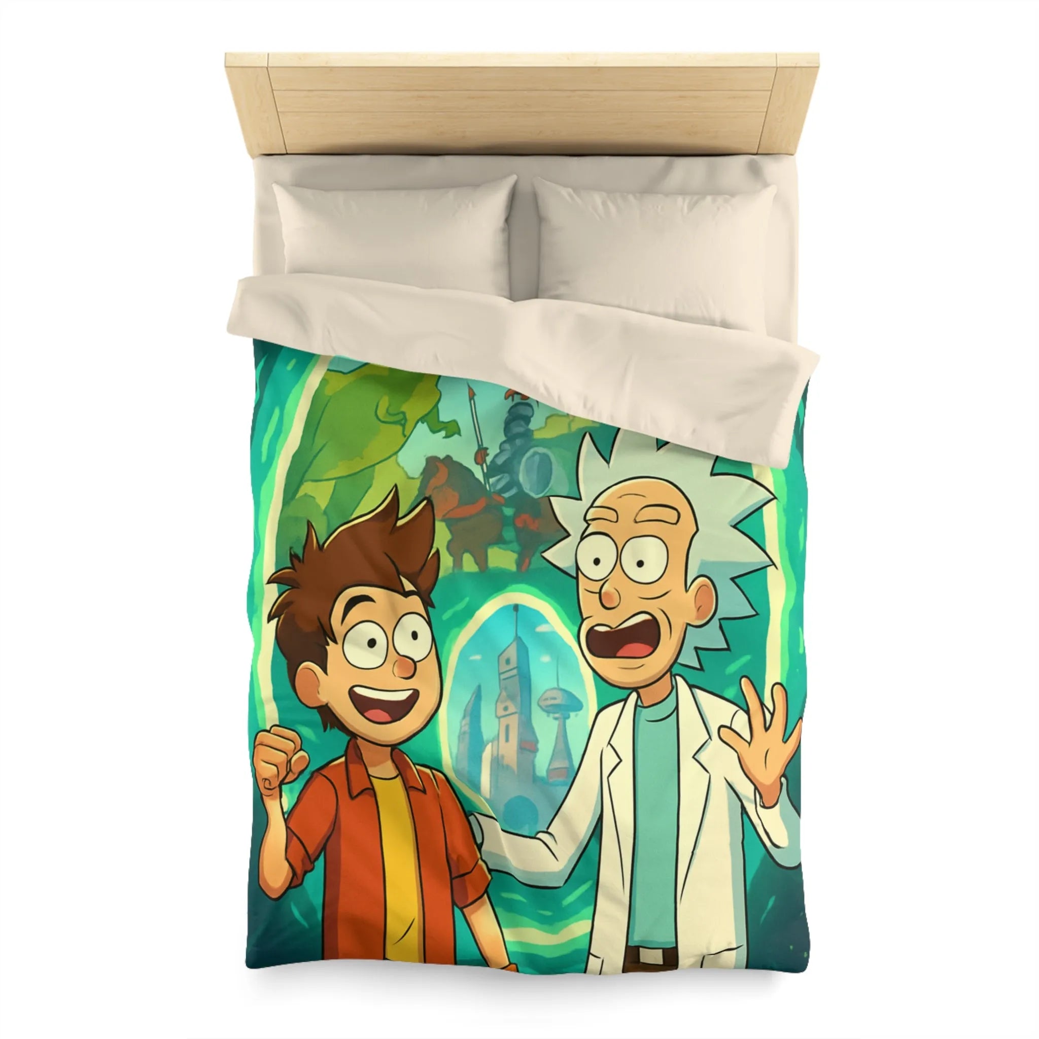 Housse de Couette Microfibre Art Graphique Contemporain Style Décoratif Chambre Tendance