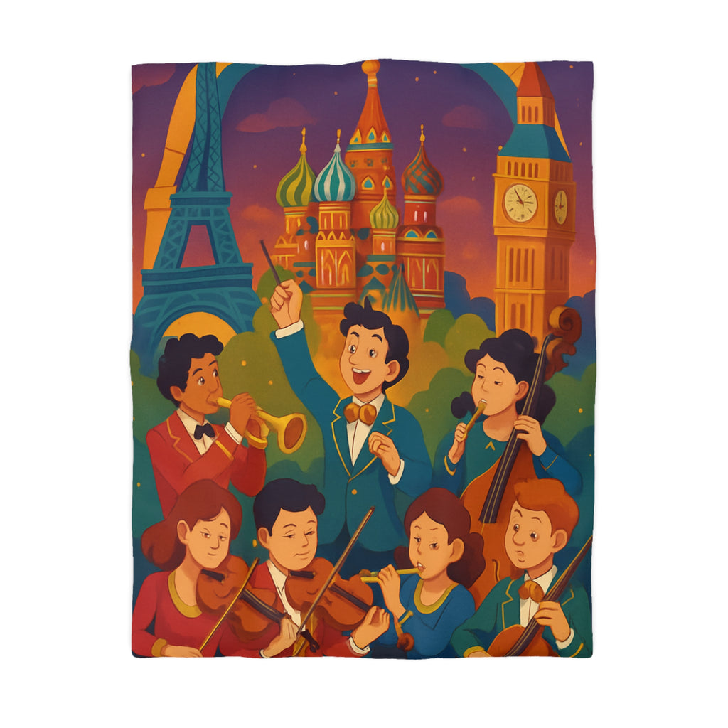 Housse de Couette Microfibre Motif Créatif Original Style Contemporain Chambre Élégante