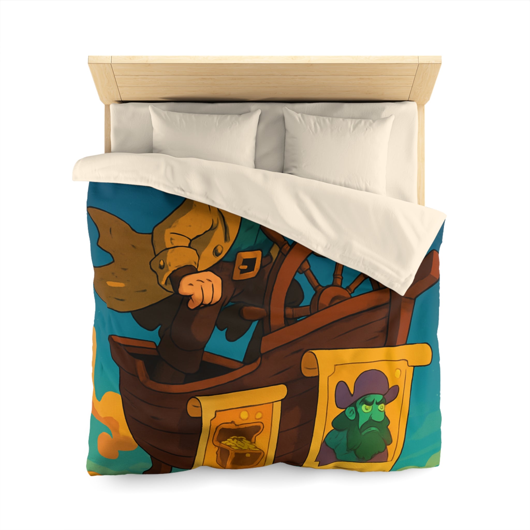 Pirate aventureux naviguant dans le ciel étoilé sur un bateau volant enchanteur