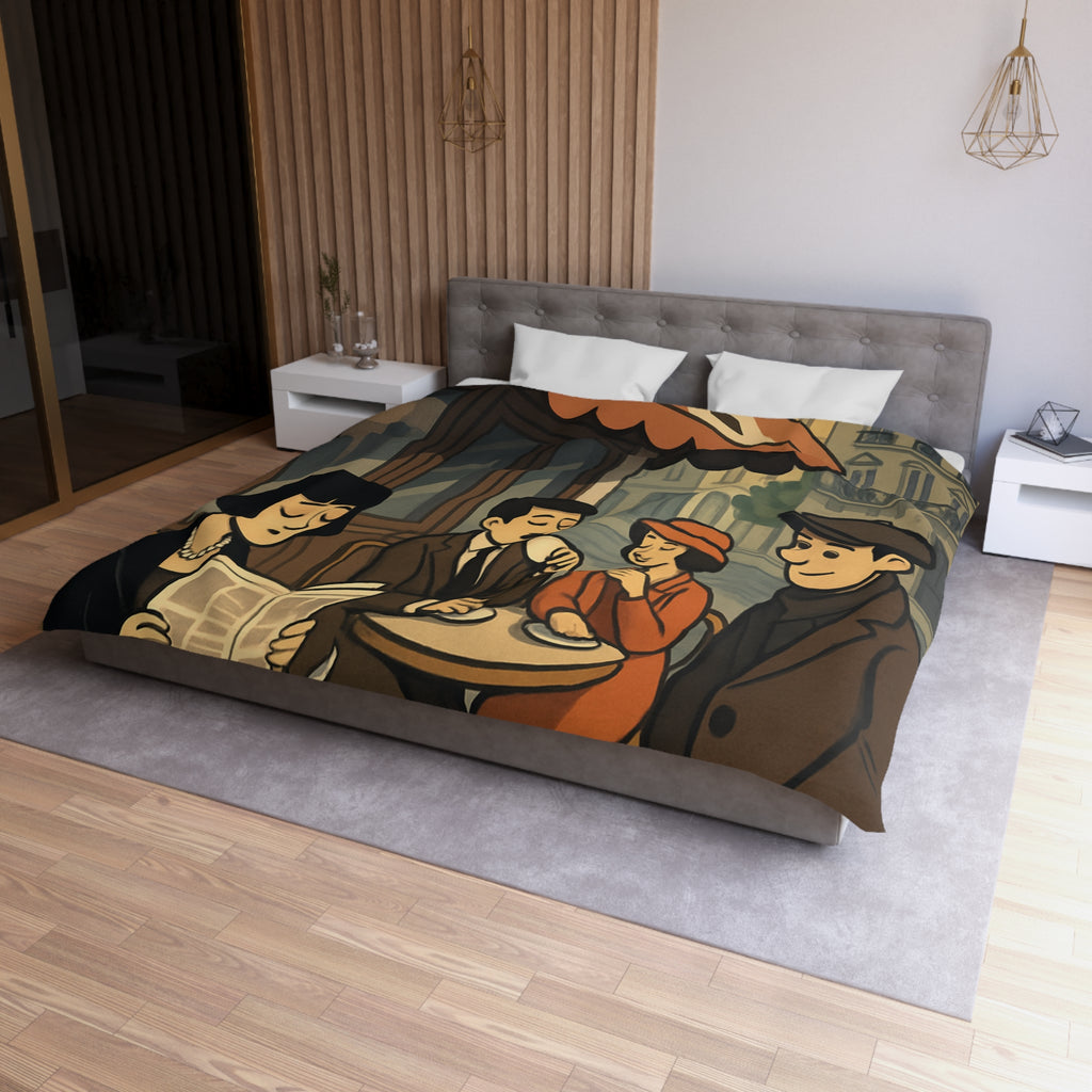 Housse de Couette Microfibre Design Artistique Moderne Décoration Chambre Confort Premium