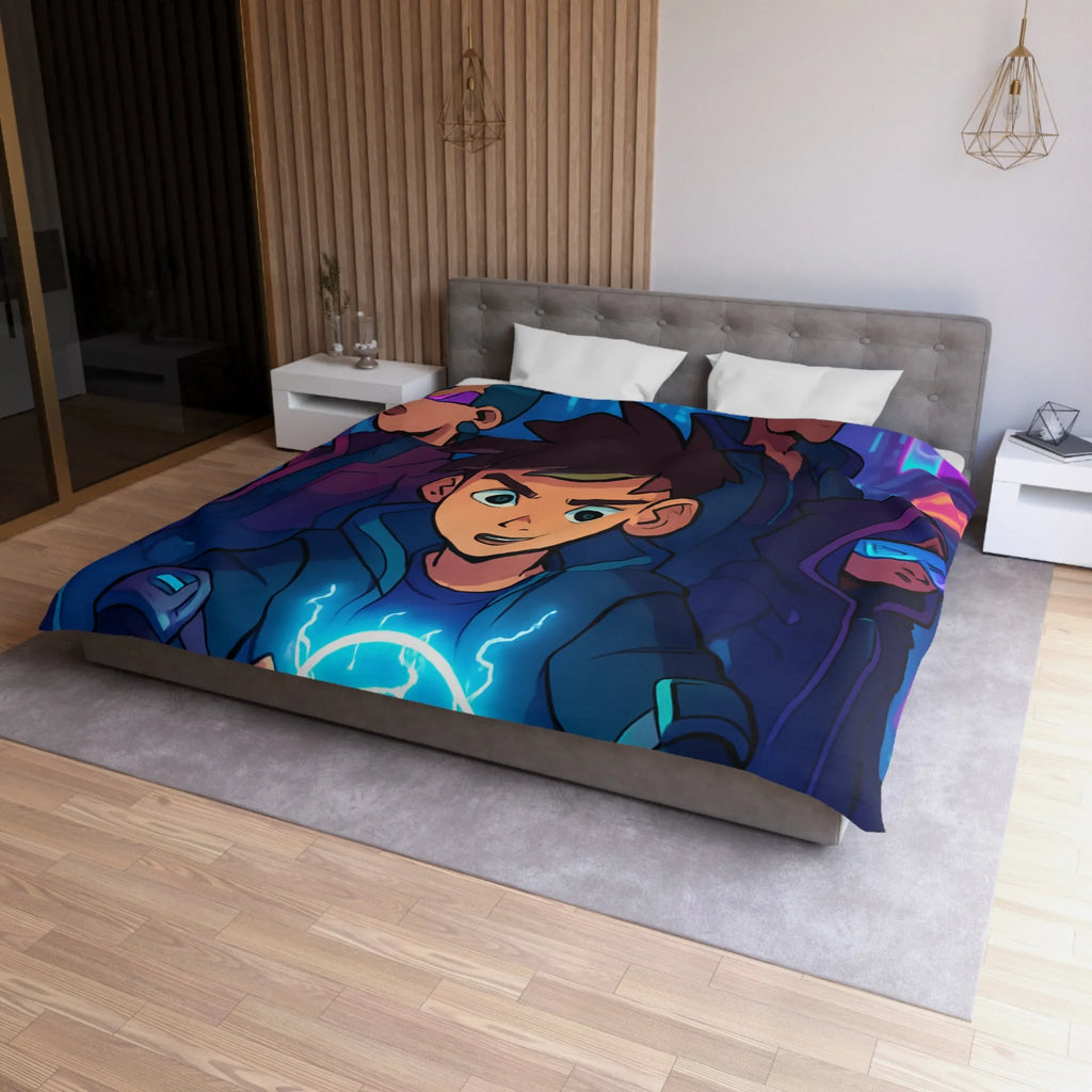 Housse de Couette Microfibre Art Graphique Contemporain Style Décoratif Chambre Tendance