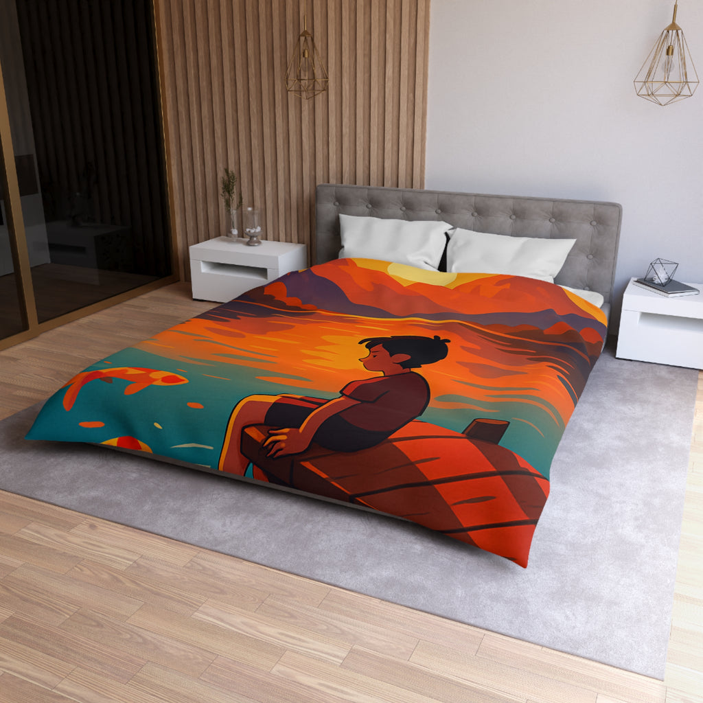 Housse de Couette Microfibre Design Artistique Moderne Décoration Chambre Confort Premium