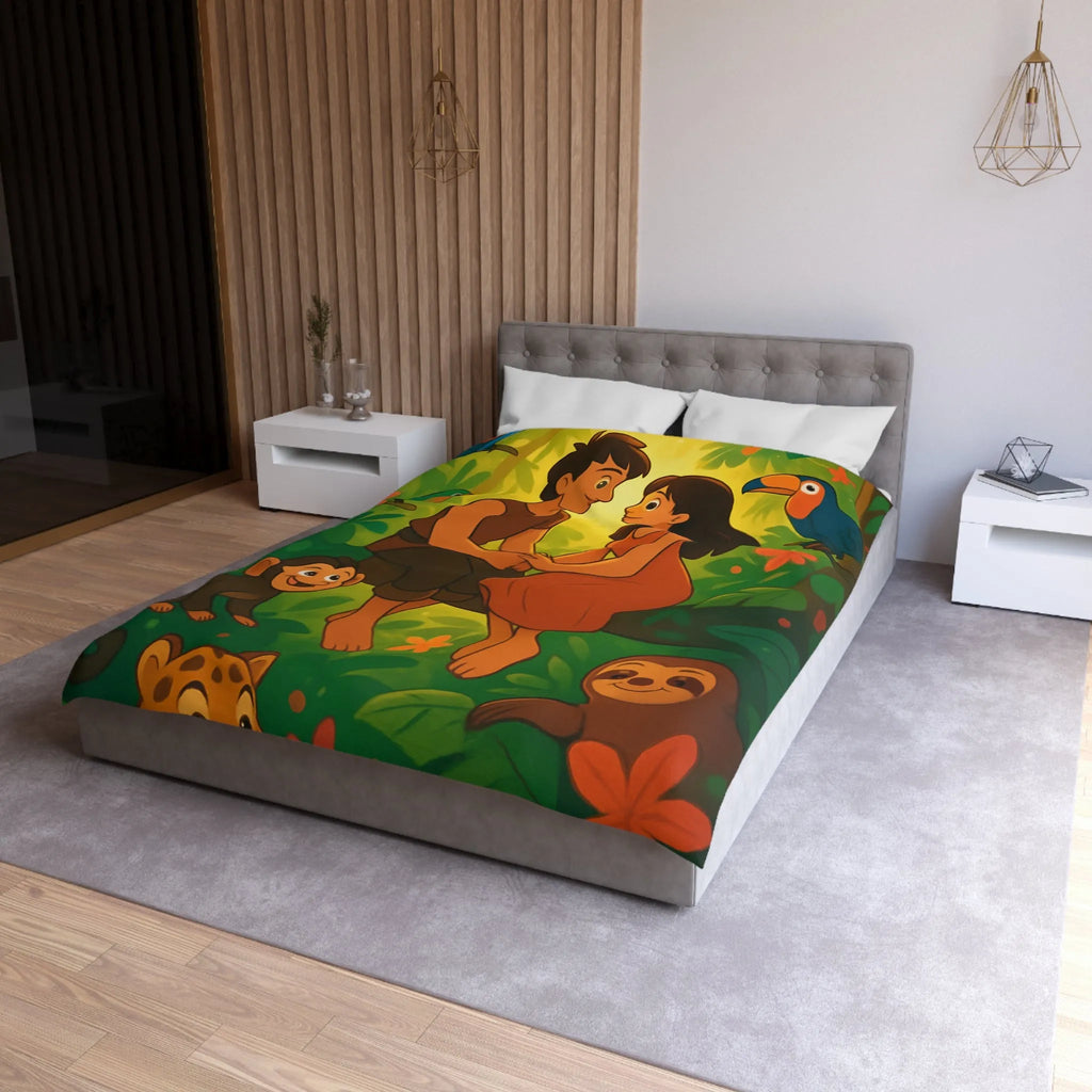 Housse de Couette Microfibre Art Graphique Contemporain Style Décoratif Chambre Tendance