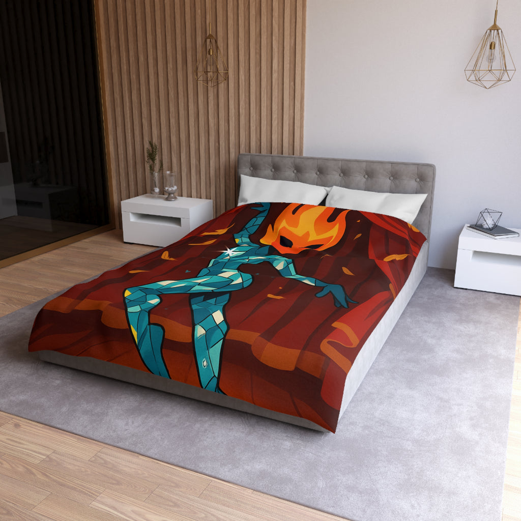 Housse de Couette Microfibre Motif Créatif Original Style Contemporain Chambre Élégante