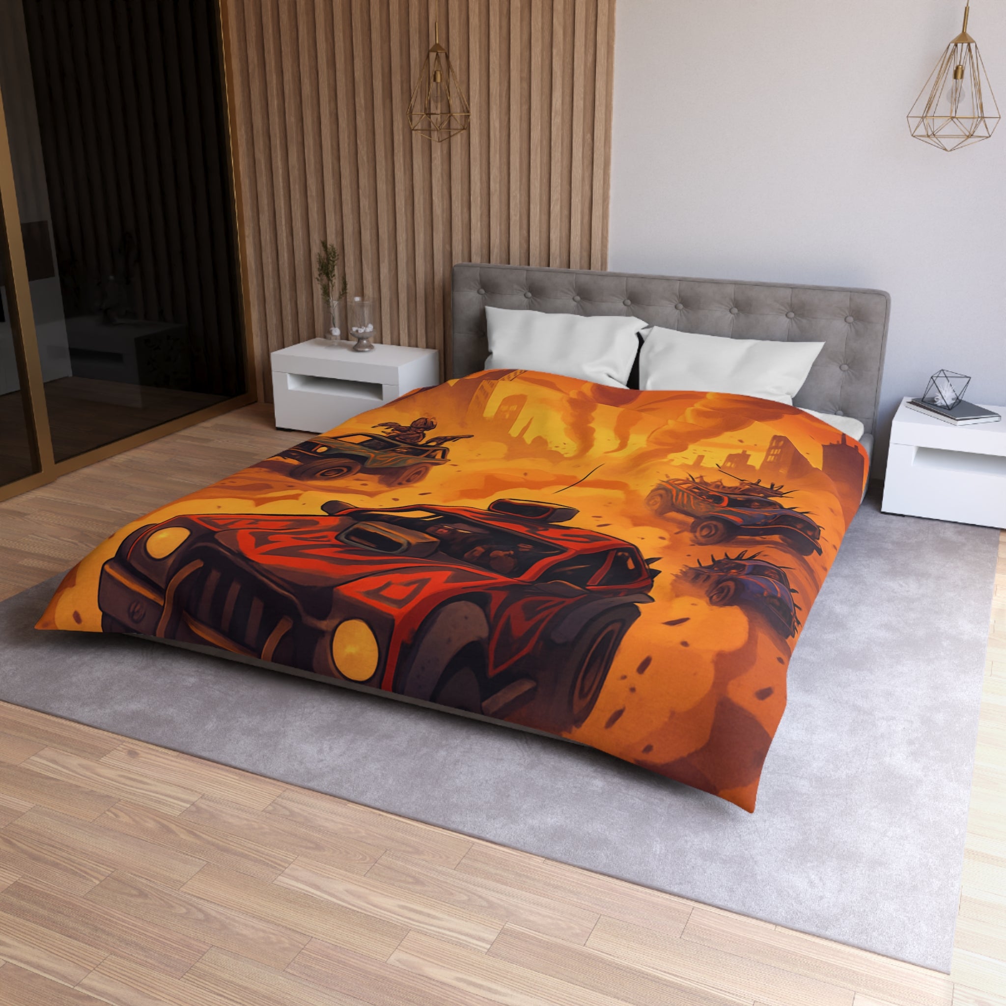 Housse de Couette Microfibre Design Artistique Moderne Décoration Chambre Confort Premium